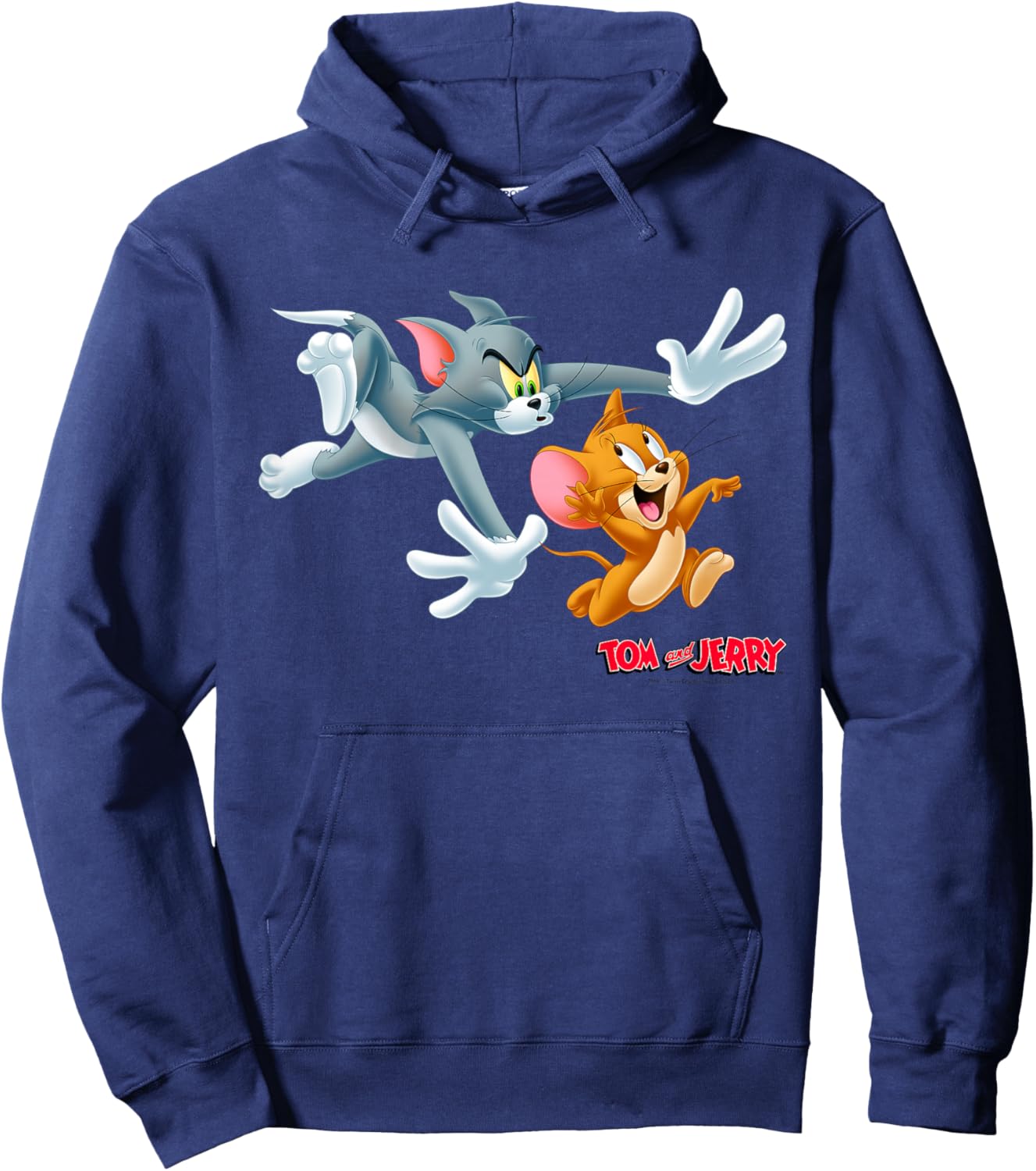 Kids Tom and Jerry Classic Style Chase Portrait Hoodie - Hoodie | Navy
