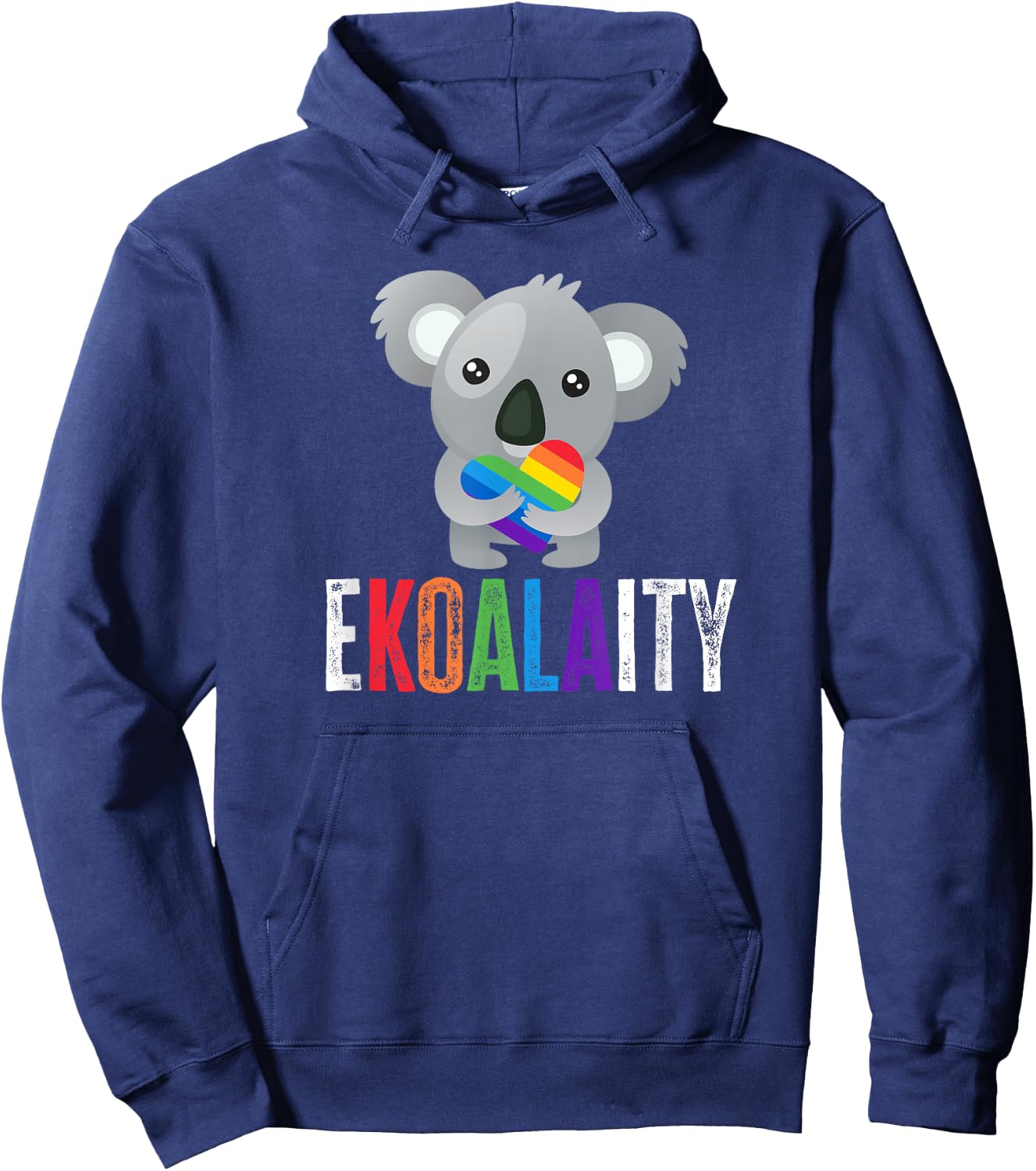 EKOALAITY Koala Rainbow Heart Pride Month Hoodie - Hoodie | Navy