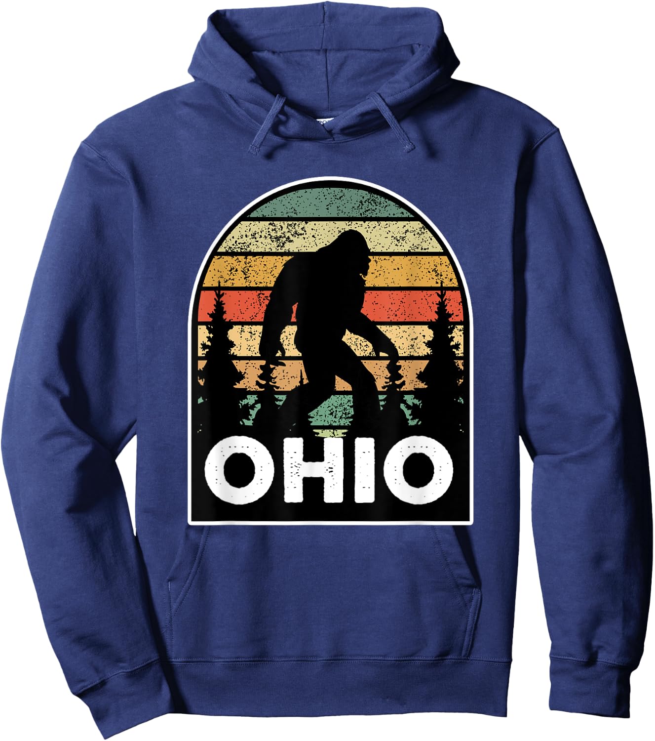 Ohio with a Bigfoot, or a Sasquatch Hoodie - Hoodie | Navy