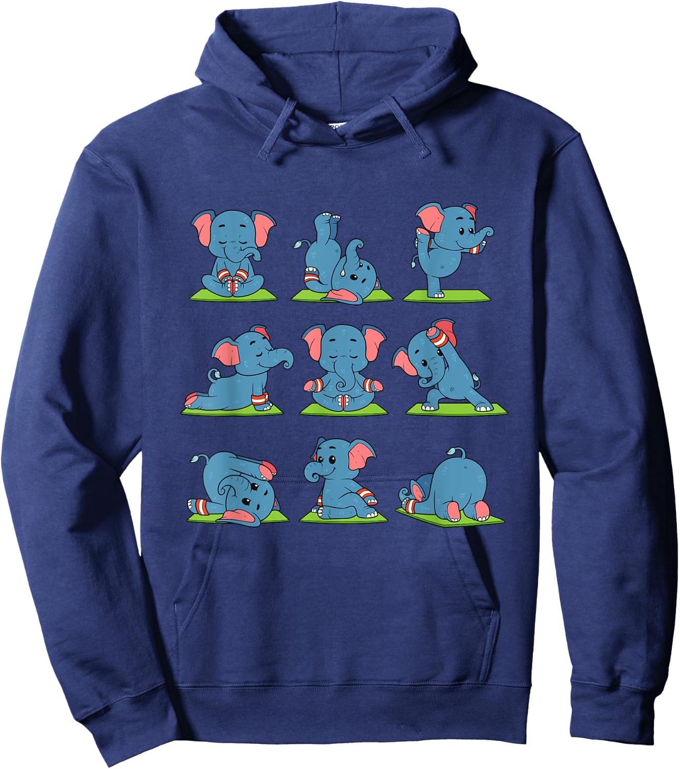 Elephant Yoga Position Workout Gift Hoodie - Hoodie | Navy
