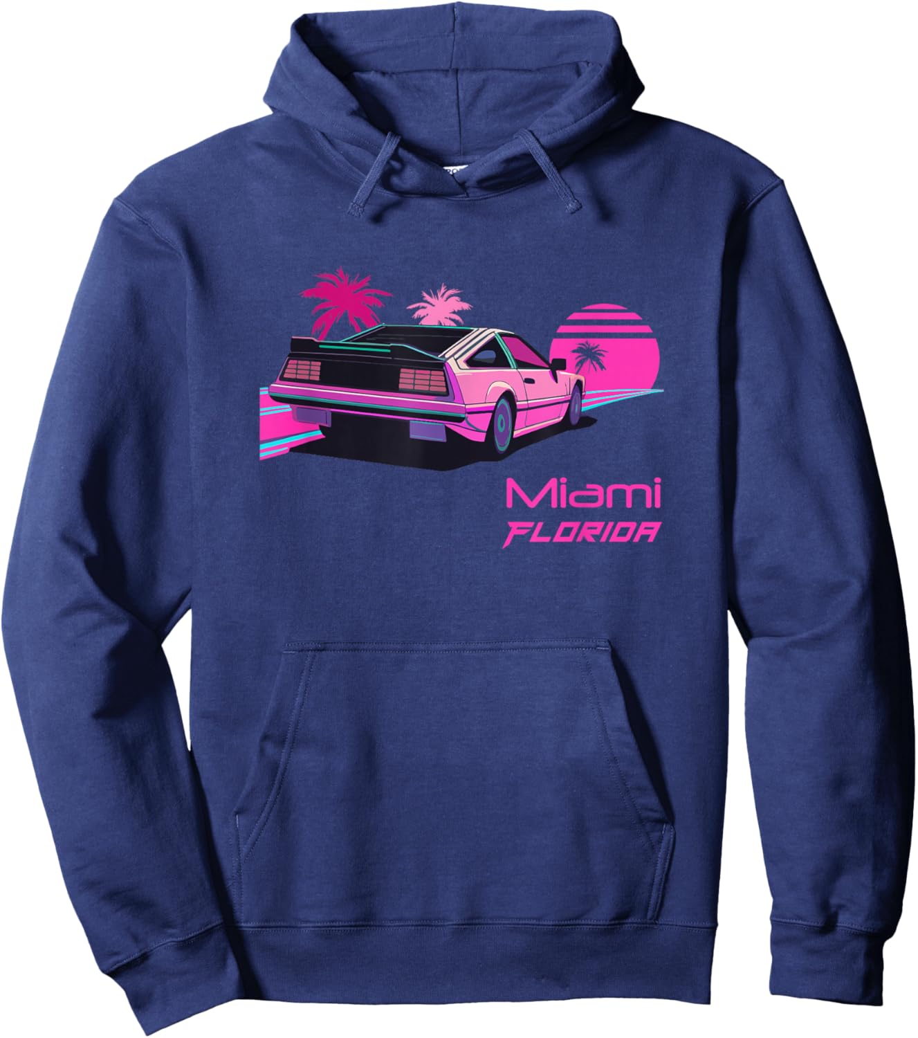 Vintage Miami, Florida Hoodie - Hoodie | Navy