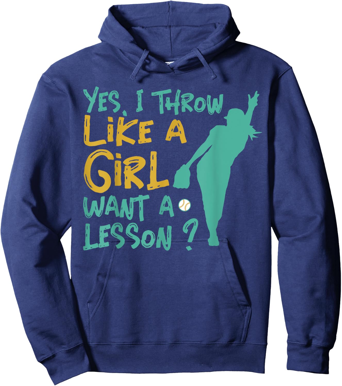 I Know I Play Like A Girl Softball Hoodie - Hoodie | Navy