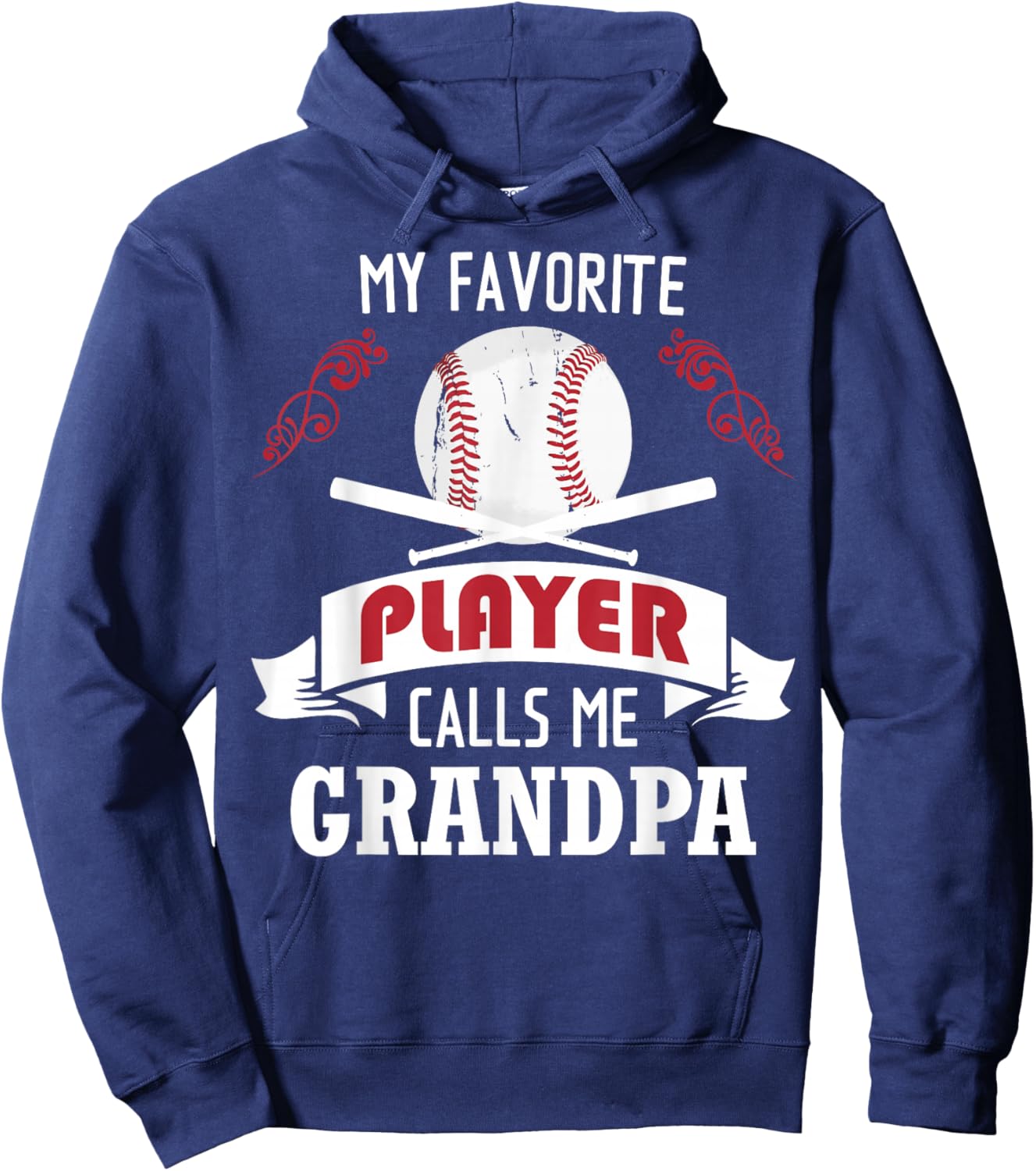 My Favorite Baseball Player Calls Me Grandpa Hoodie - Hoodie | Navy
