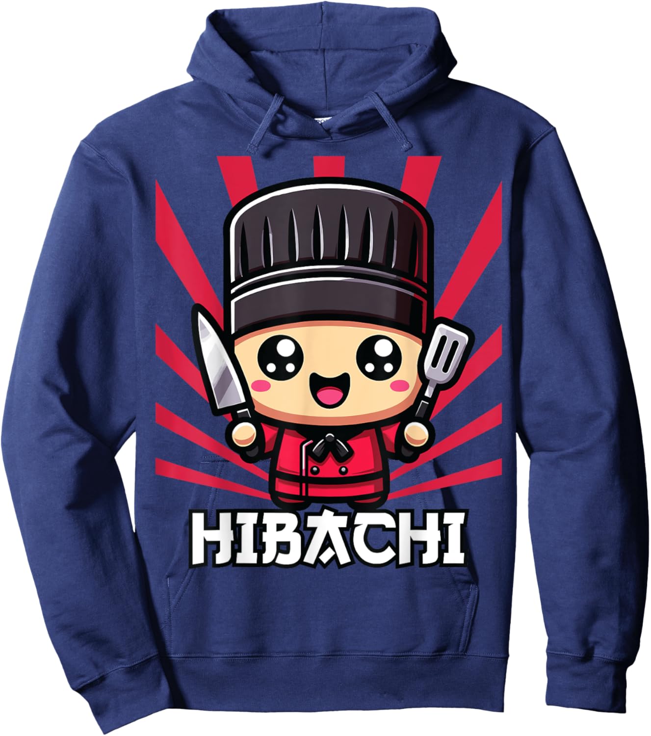 Hibachi Chef, Kawaii Hibachi , Small Hoodie - Hoodie | Navy