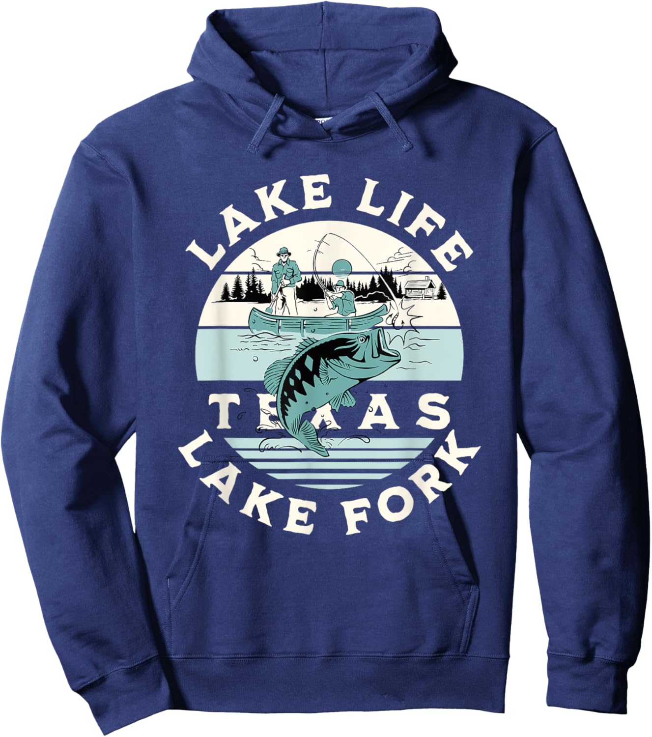 Lake Fork Texas Hoodie - Hoodie | Navy