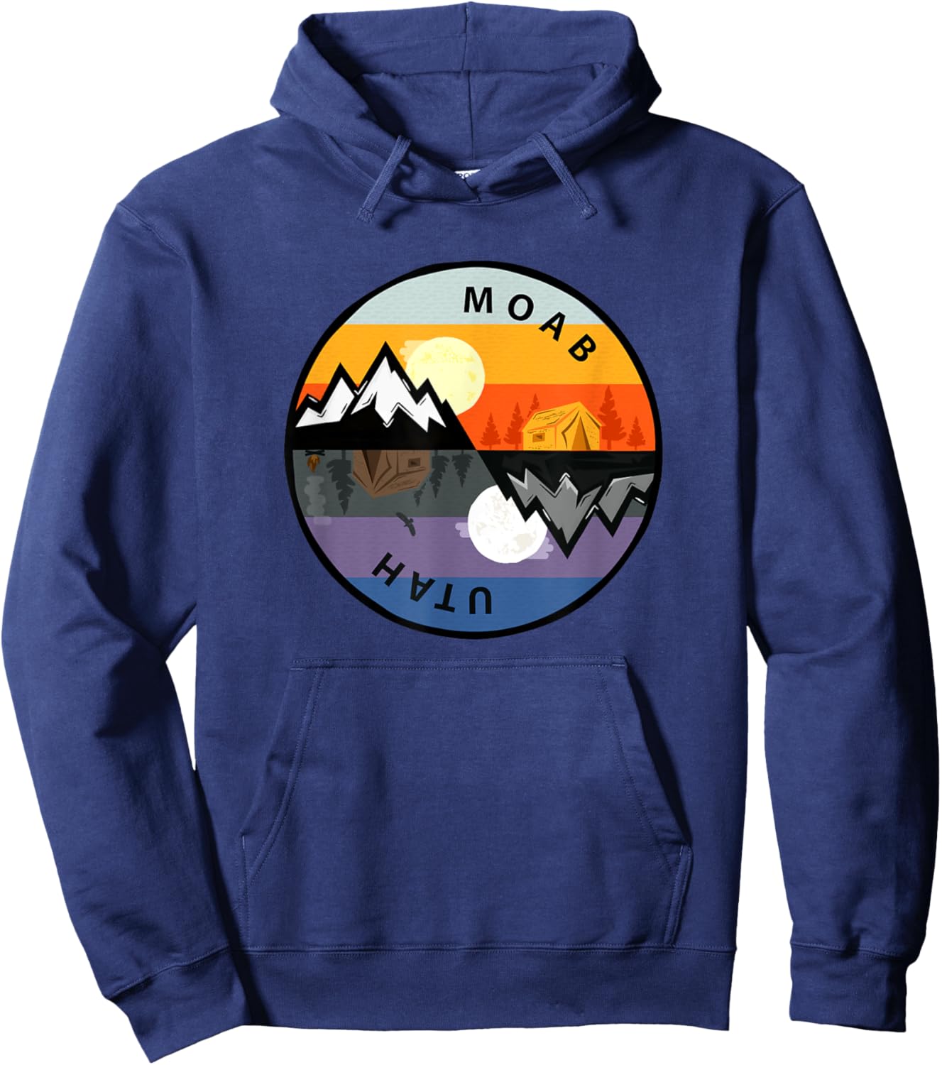 Vintage Moab, Utah Retro Souvenir Hoodie - Hoodie | Navy