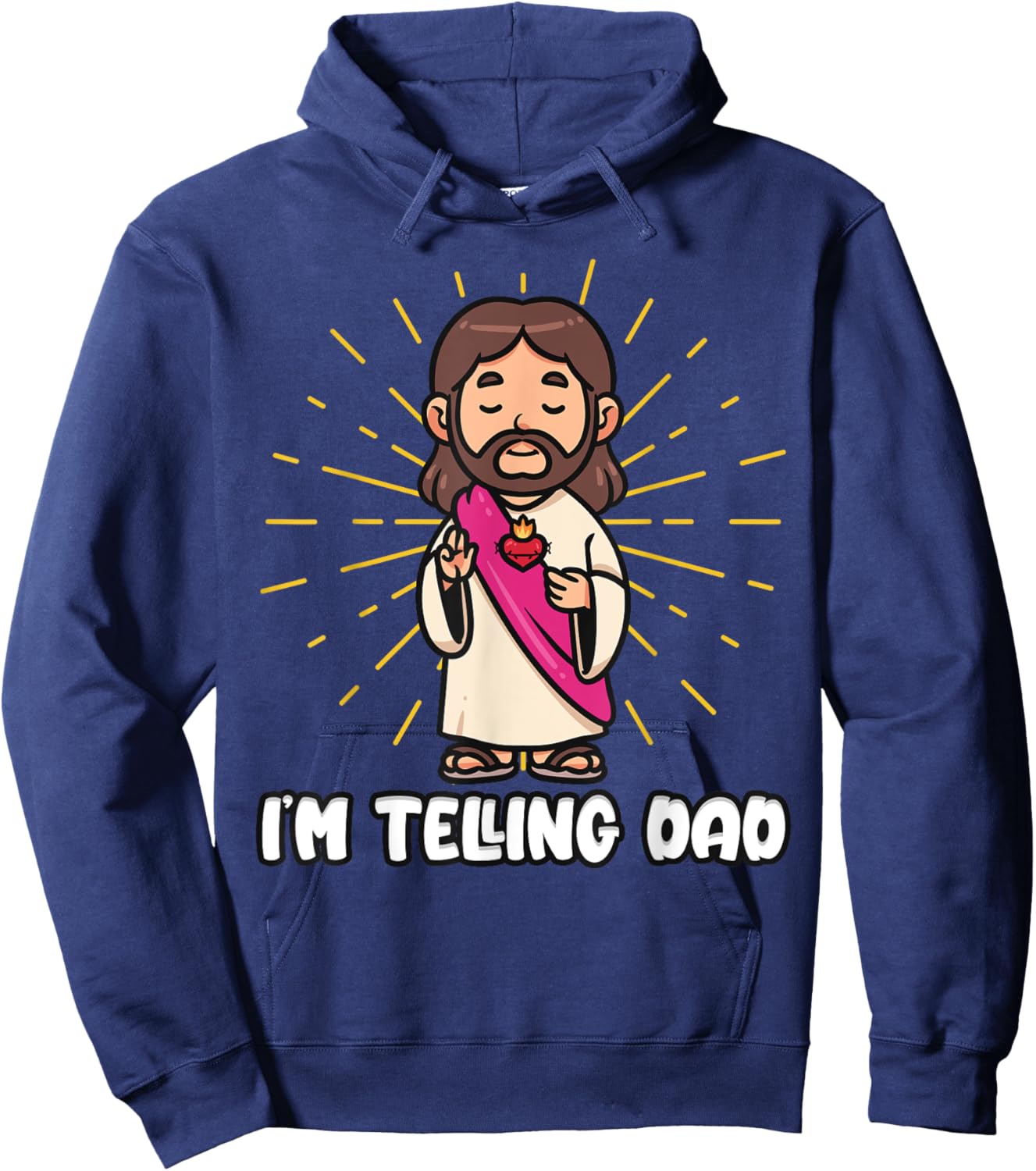 I'm Telling Dad Funny Jesus Hoodie - Hoodie | Navy