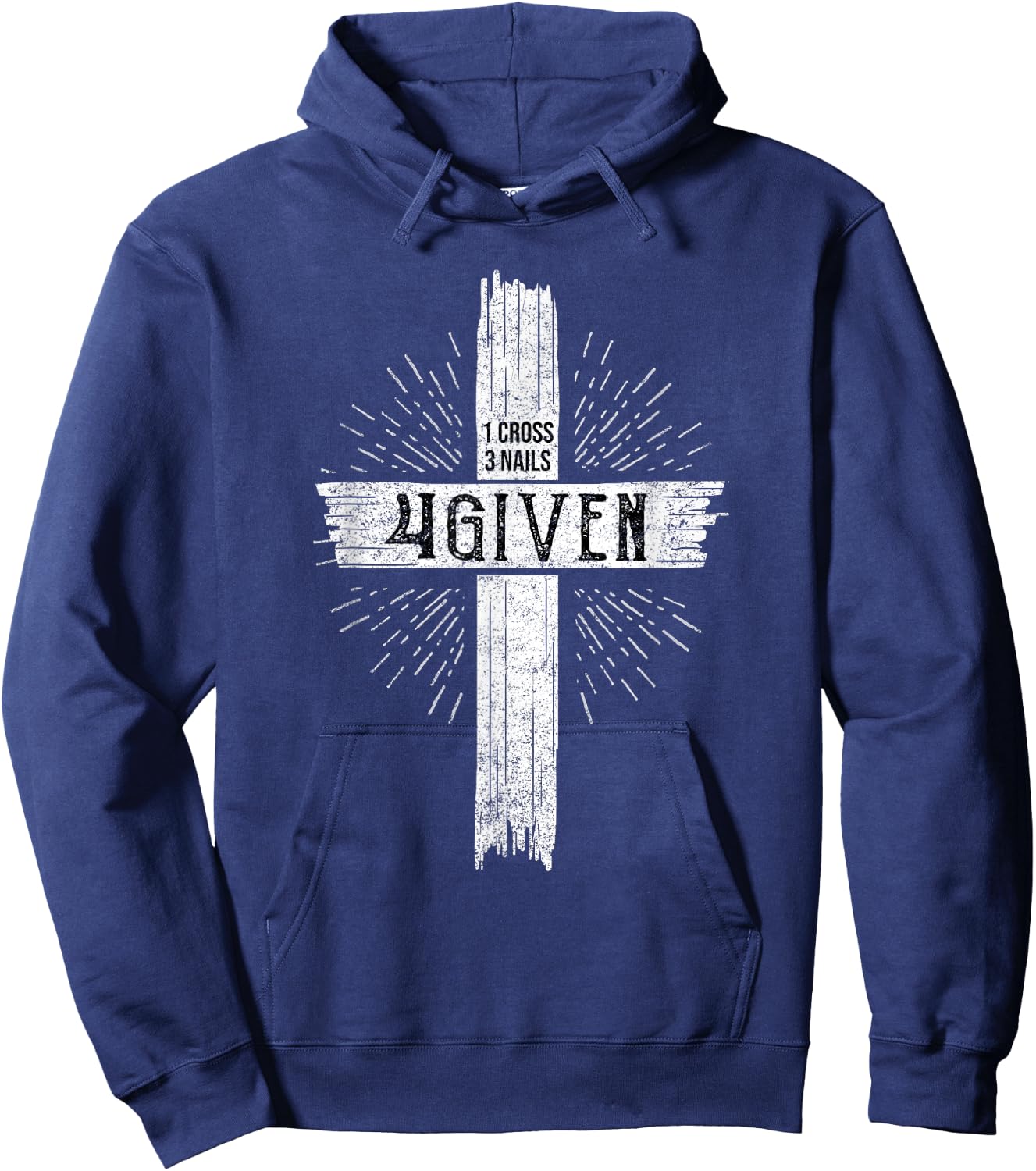 1 Cross 3 Nails 4 Given Jesus Hoodie - Hoodie | Navy