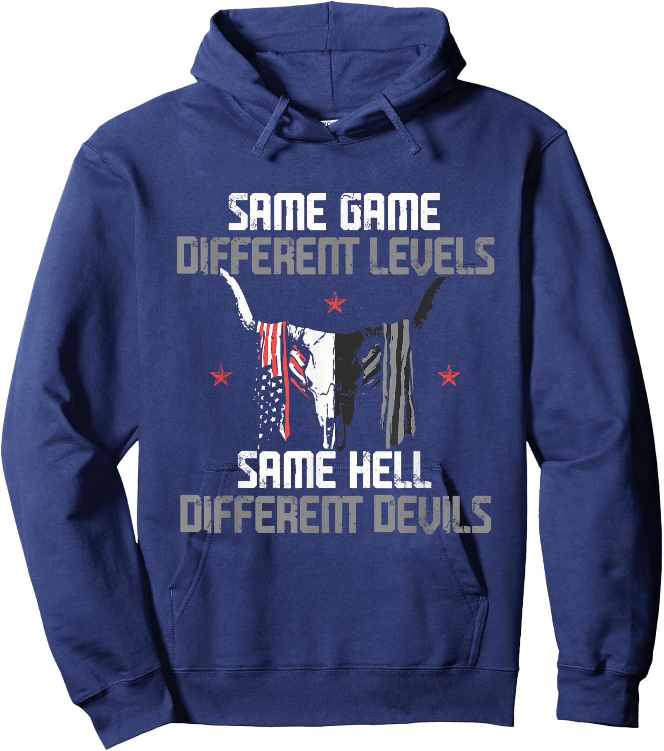 Same Game Different Levels Same Bright Devils Hoodie - Hoodie | Navy
