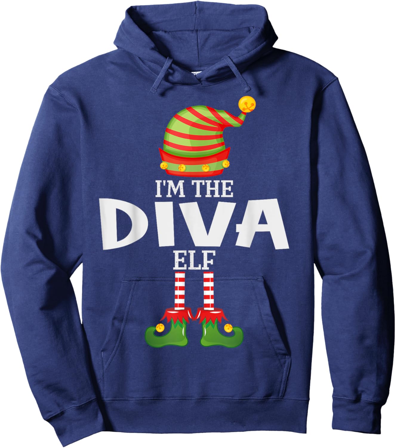 I'm The Diva Elf Christmas Matching Pajama Hoodie - Hoodie | Navy
