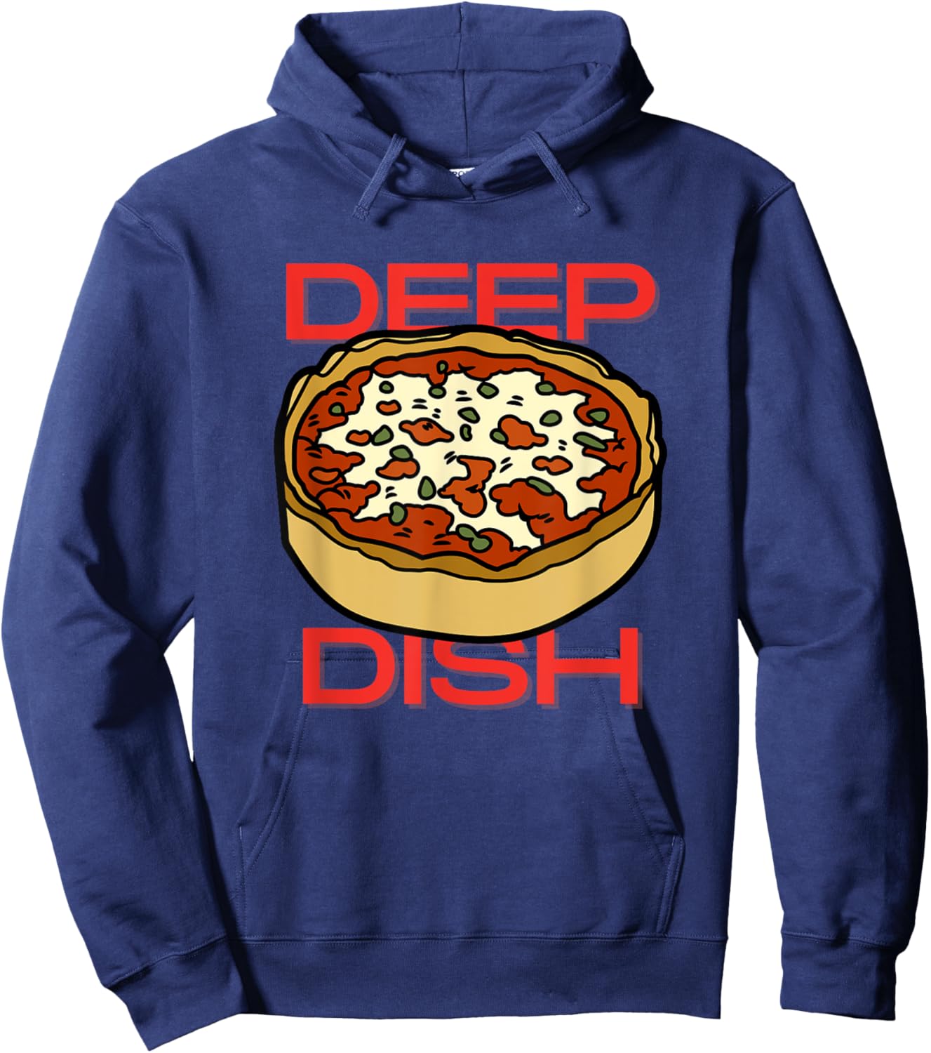 Deep Dish Chicago Pizza Hoodie - Hoodie | Navy