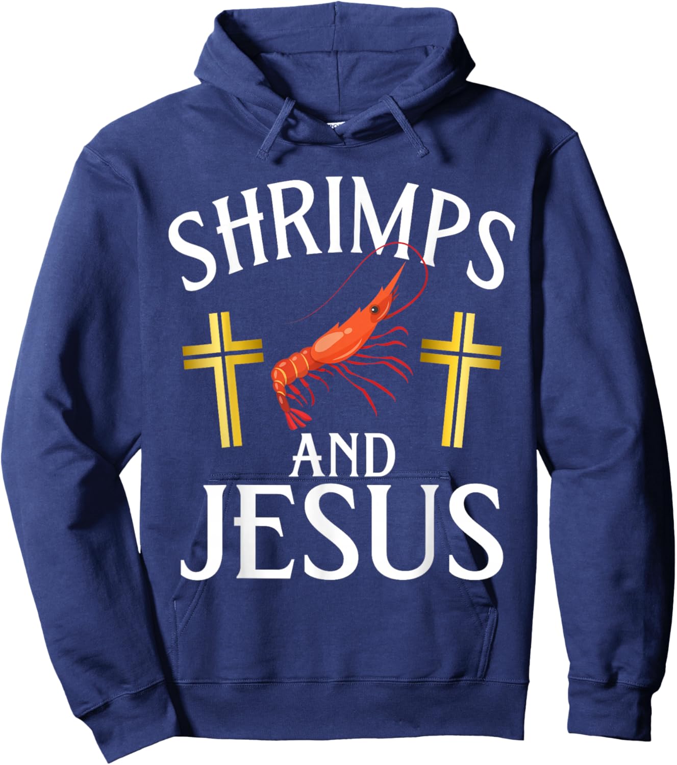 Shrimps and Jesus Shrimp Hoodie - Hoodie | Navy