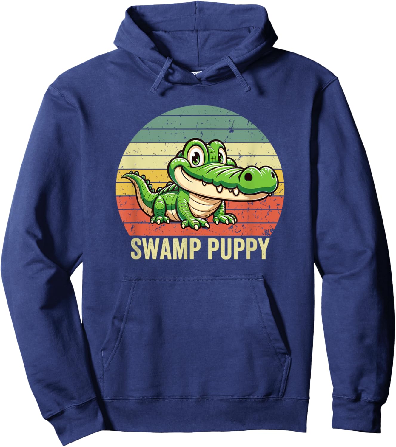 Swamp Puppy on Vintage Sunset, Swamp Puppy Hoodie - Hoodie | Navy