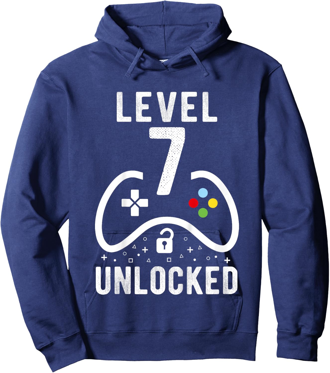 Level 7 Unlocked Video Game 7th Birthday Gift Hoodie - Hoodie | Navy