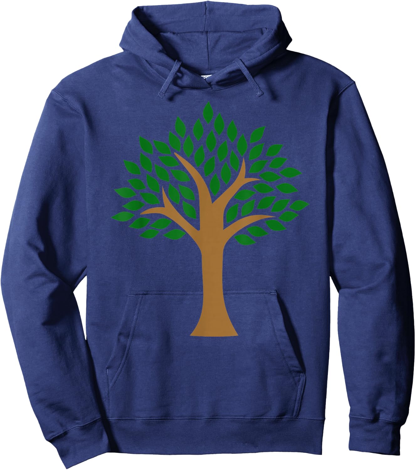Tree with Green Leaves Hoodie - Hoodie | Navy