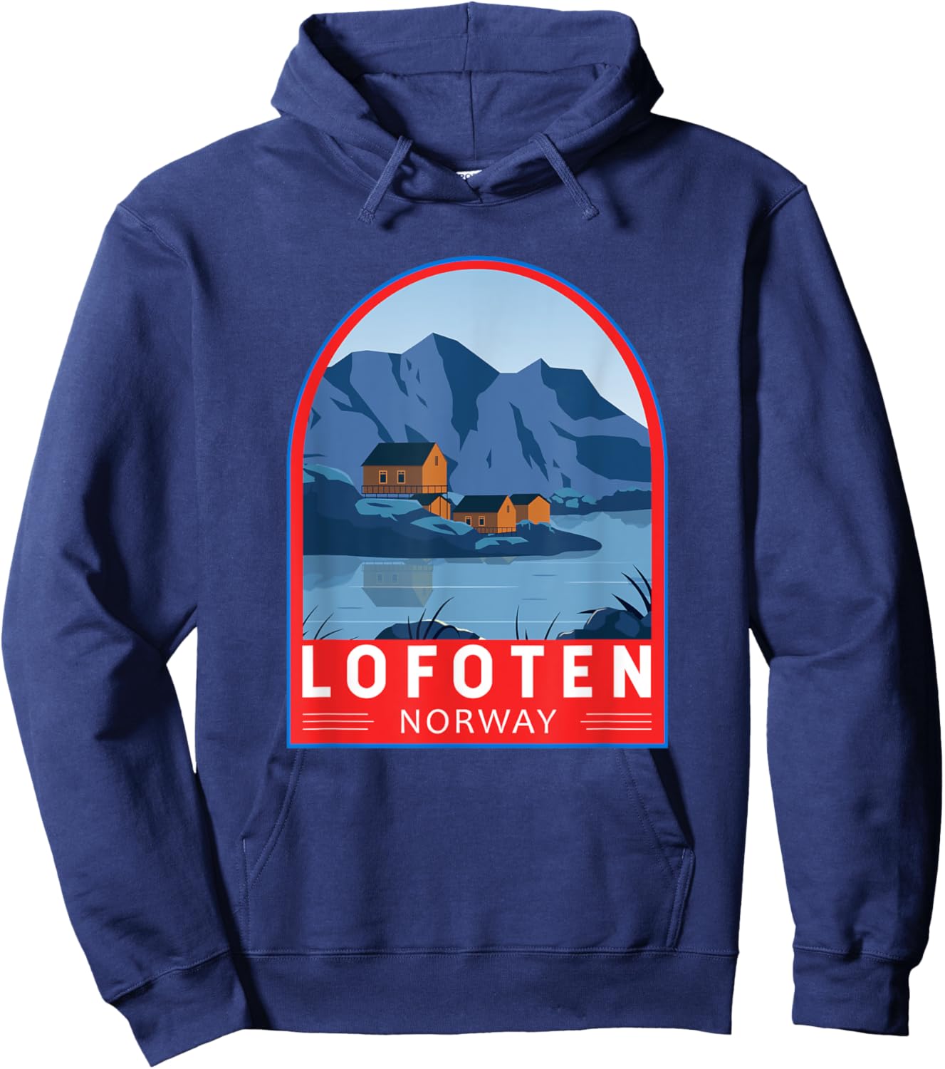 Lofoten Norway Retro Emblem Vintage Hoodie - Hoodie | Navy