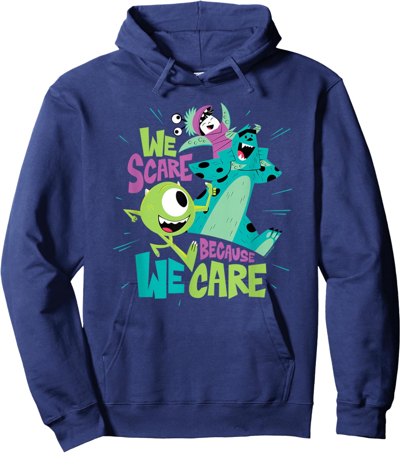 Monsters Inc - We Scare Because We Care Hoodie - Hoodie | Navy