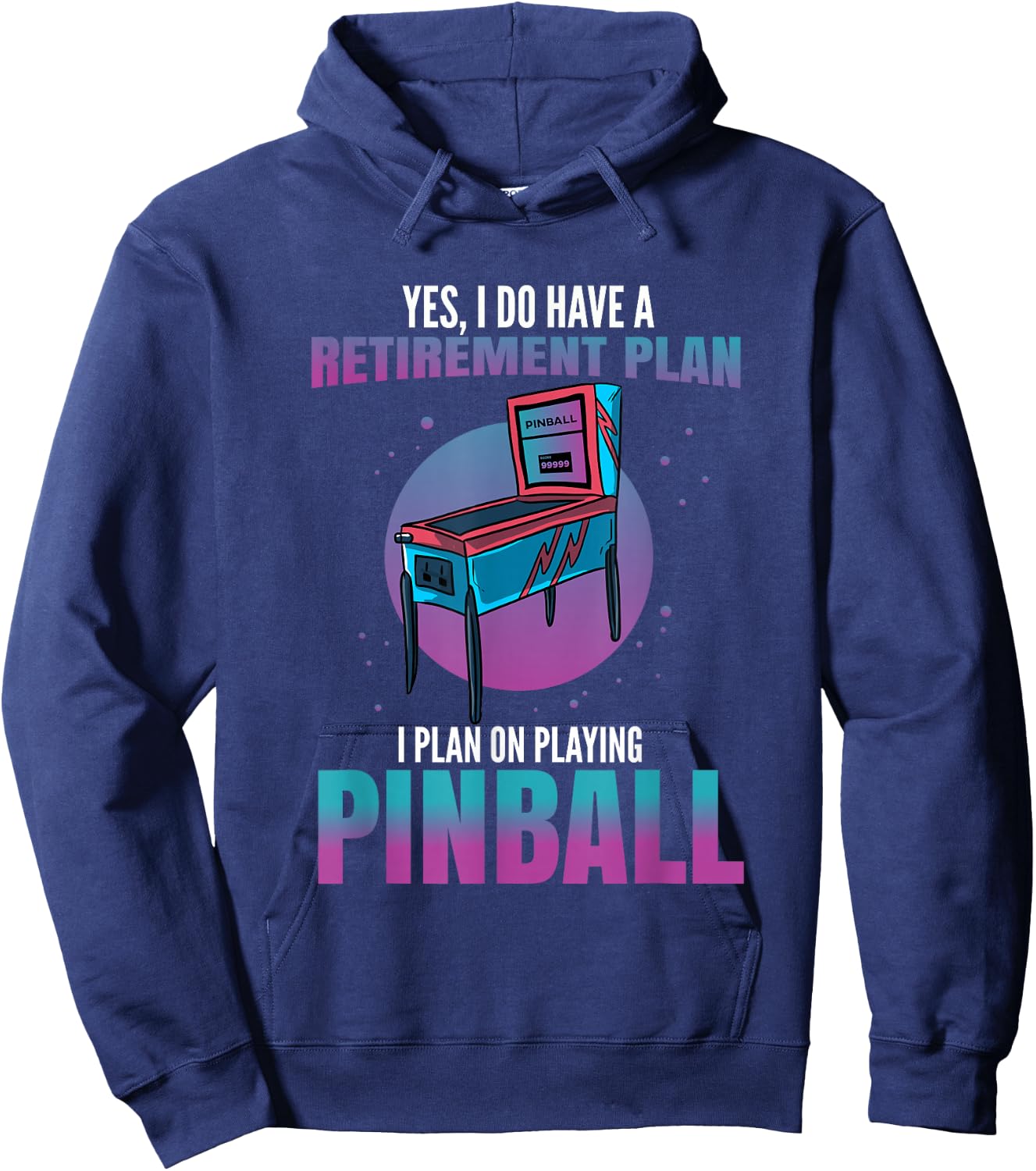 Vintage Arcade Gift - Men or Women Flipper Hoodie - Hoodie | Navy