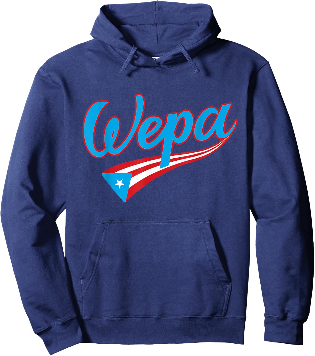Wepa Bandera Puerto Rico Flag Hand Lettering Hoodie - Hoodie | Navy