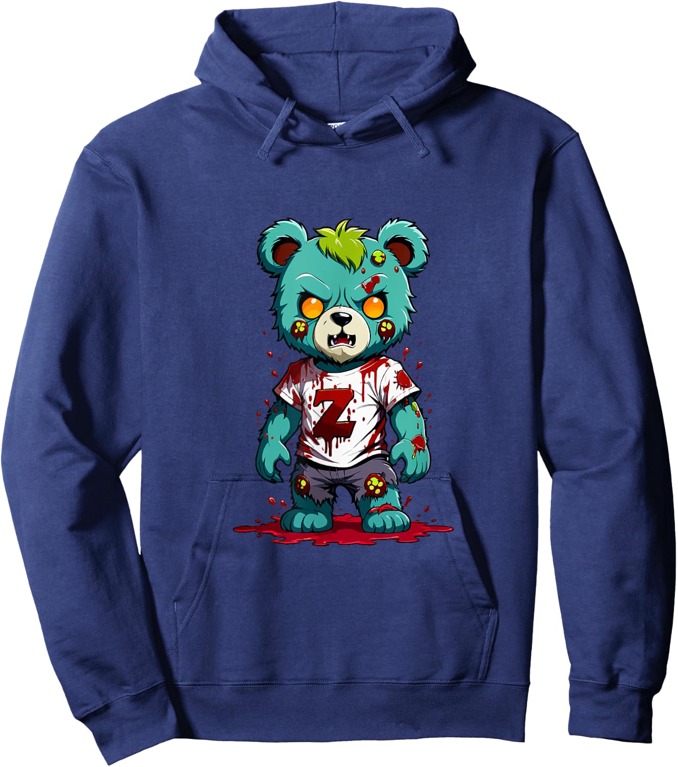 Teddy Bear Scary Zombie Halloween Costume Hoodie - Hoodie | Navy