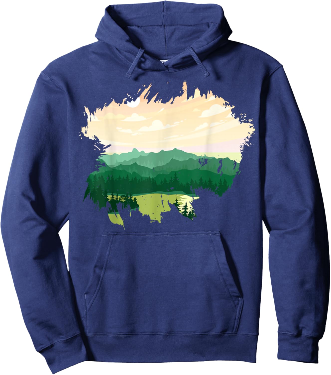 Timeless Mountain, Nature Trees and Forest Hoodie - Hoodie | Navy