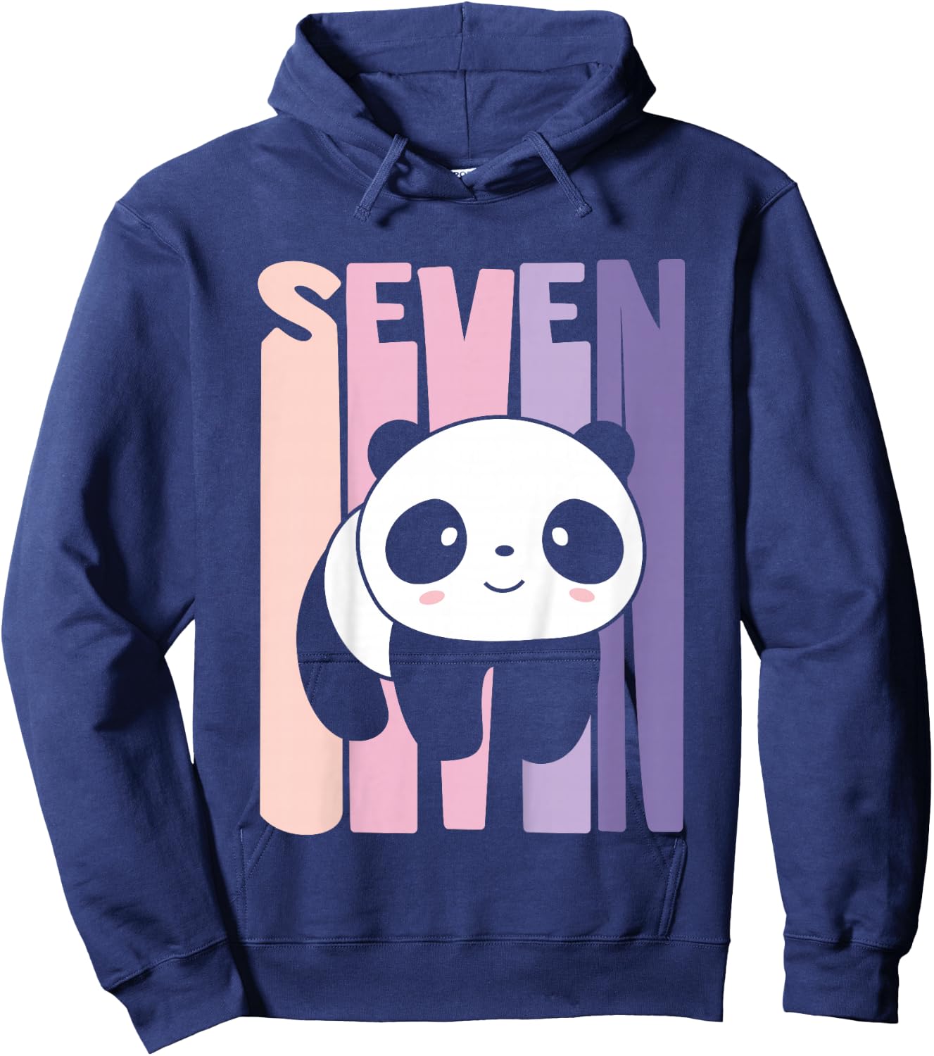7 Year Old Cute Panda Birthday Girl 7th B-day Hoodie - Hoodie | Navy
