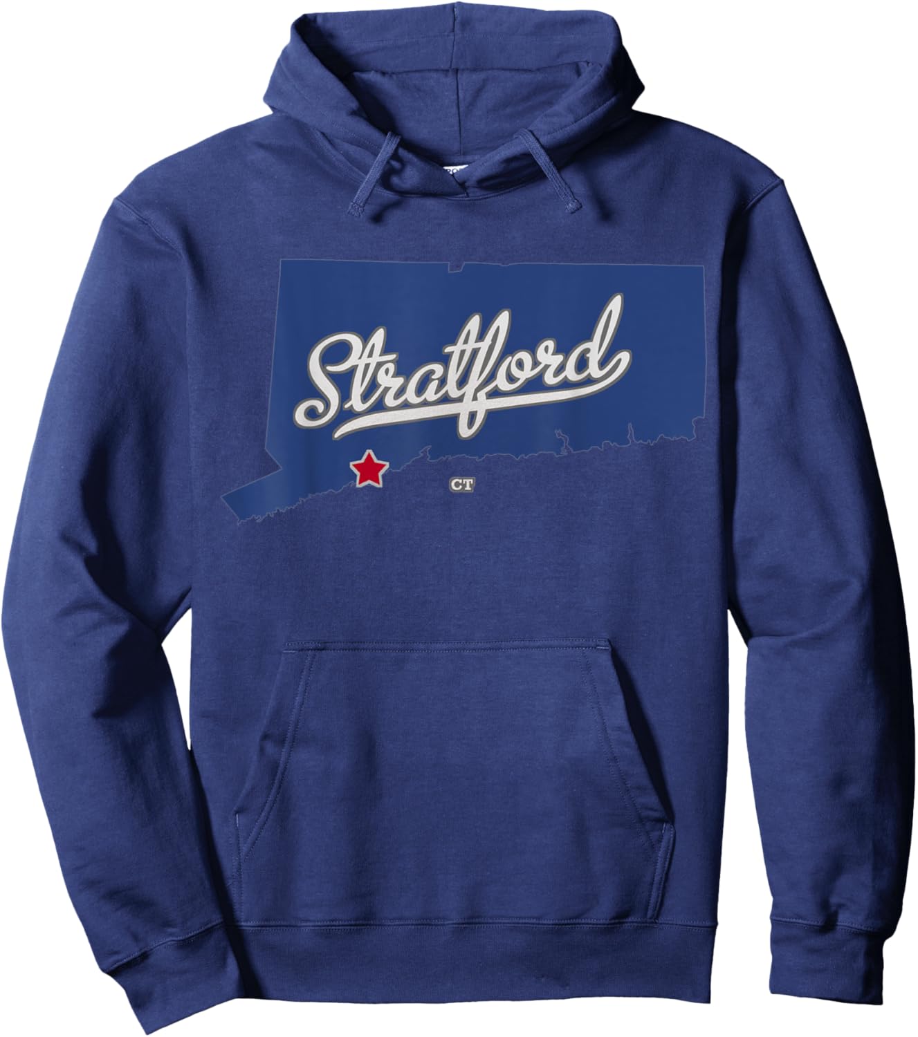 Stratford Connecticut CT Map Hoodie - Hoodie | Navy