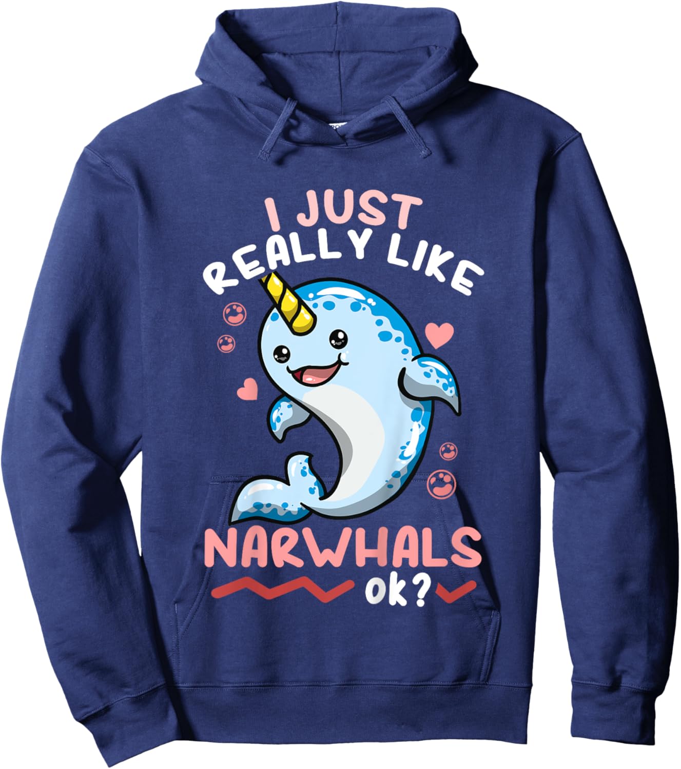 Kids Narwhal Cute Hoodie - Hoodie | Navy