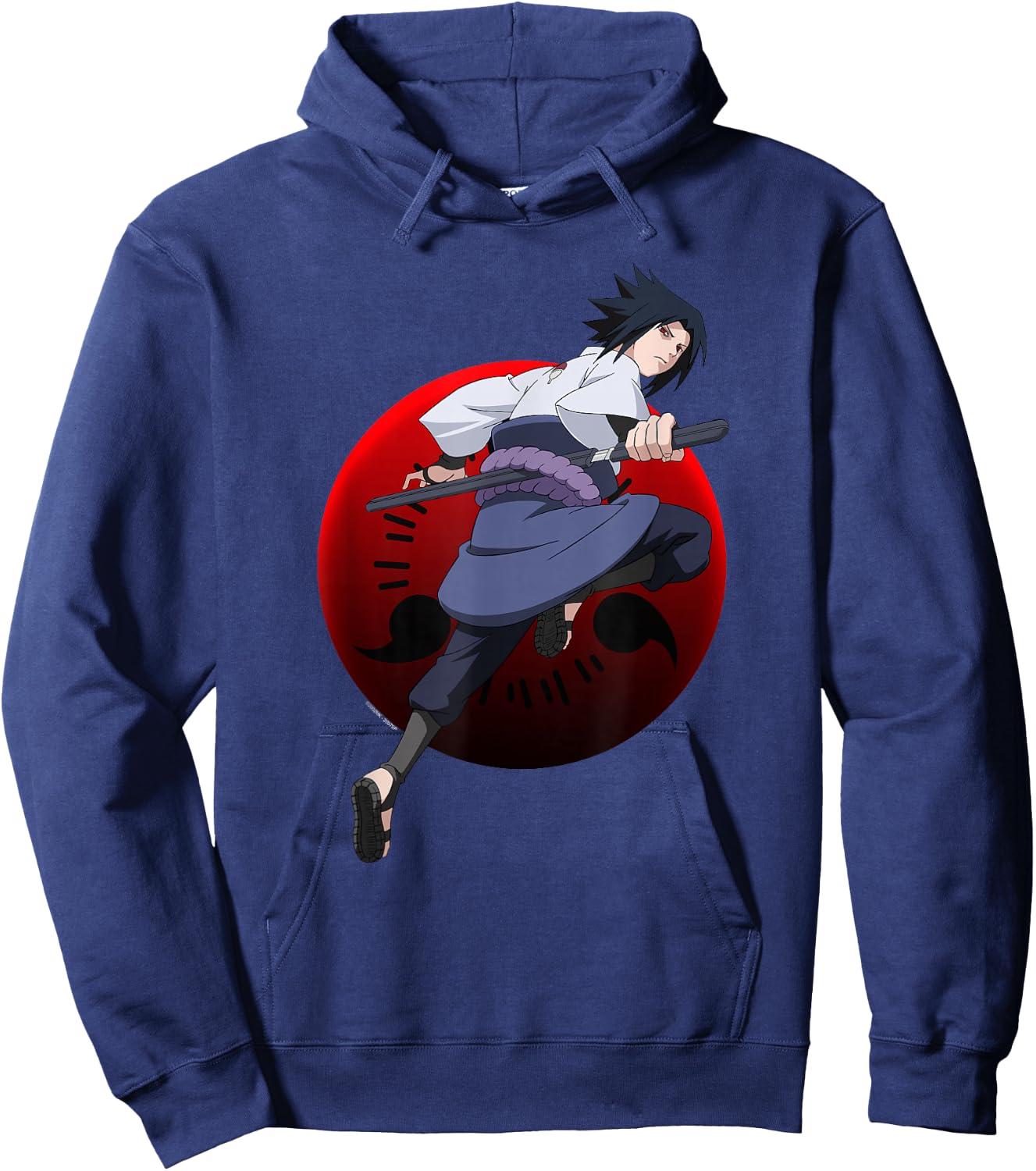 Naruto Shippuden Sasuke with Sharingan Anime Hoodie - Hoodie | Navy