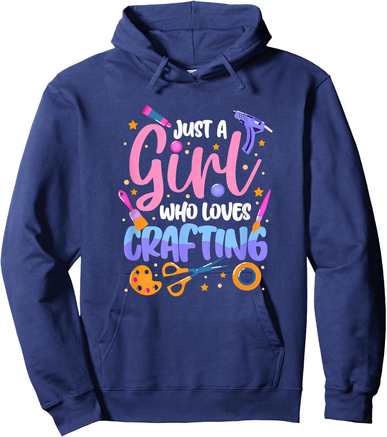 Just A Girl Who Loves Crafting Hoodie - Hoodie | Navy