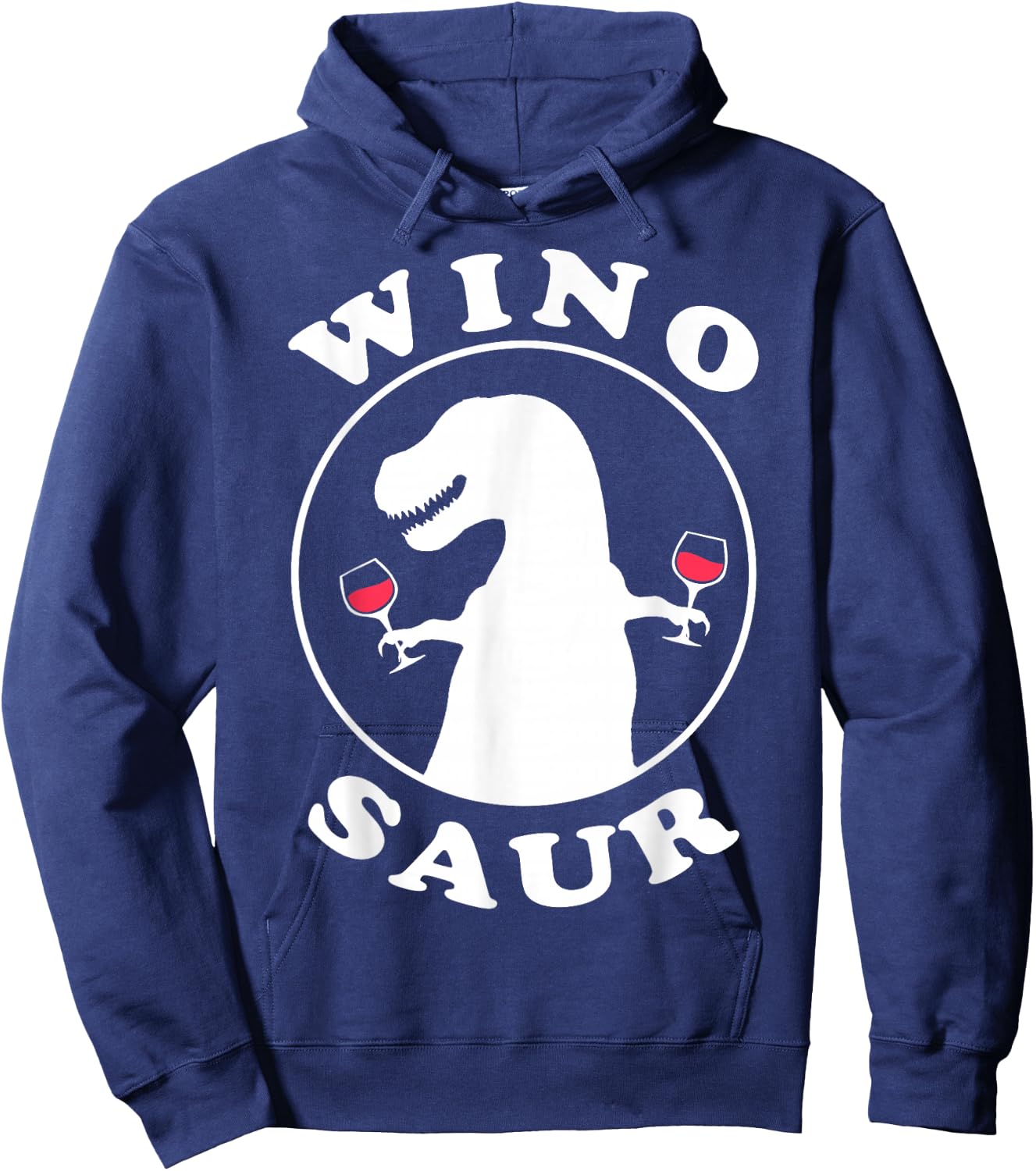 Funny Wine Lover Wino-Saur Hoodie - Hoodie | Navy