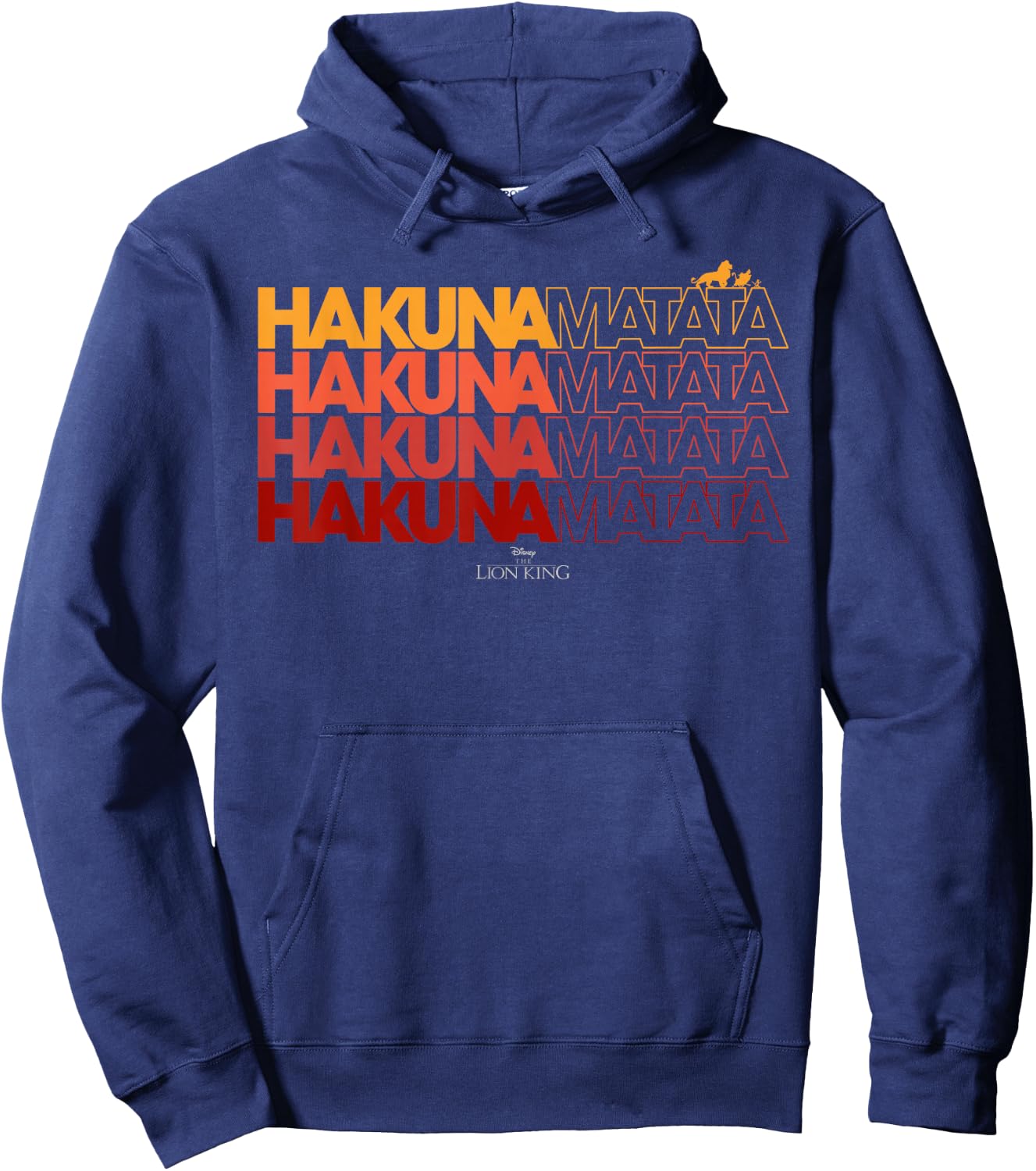 Disney The Lion King Hakuna Matata Word Stack Hoodie - Hoodie | Navy