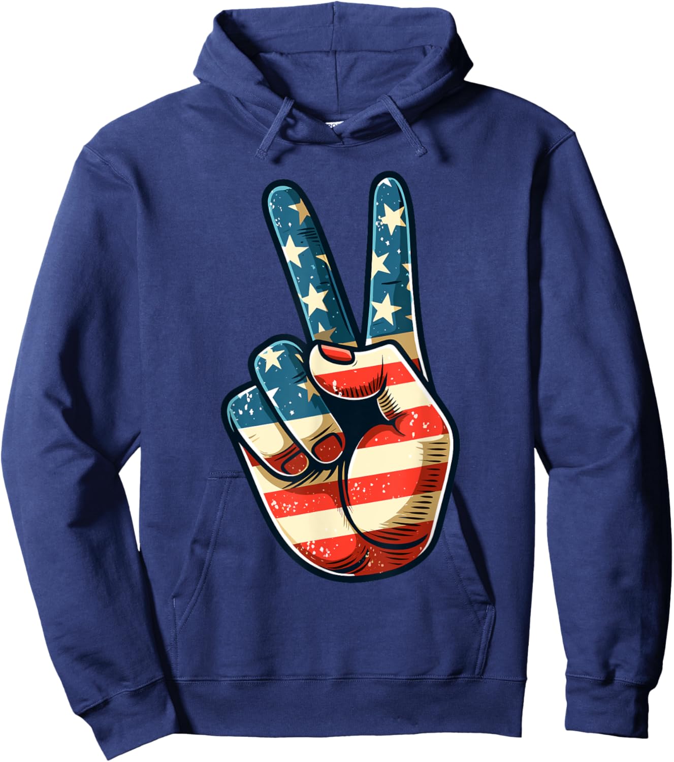 Vintage Peace Sign Retro 60's 70's Hippie Hoodie - Hoodie | Navy