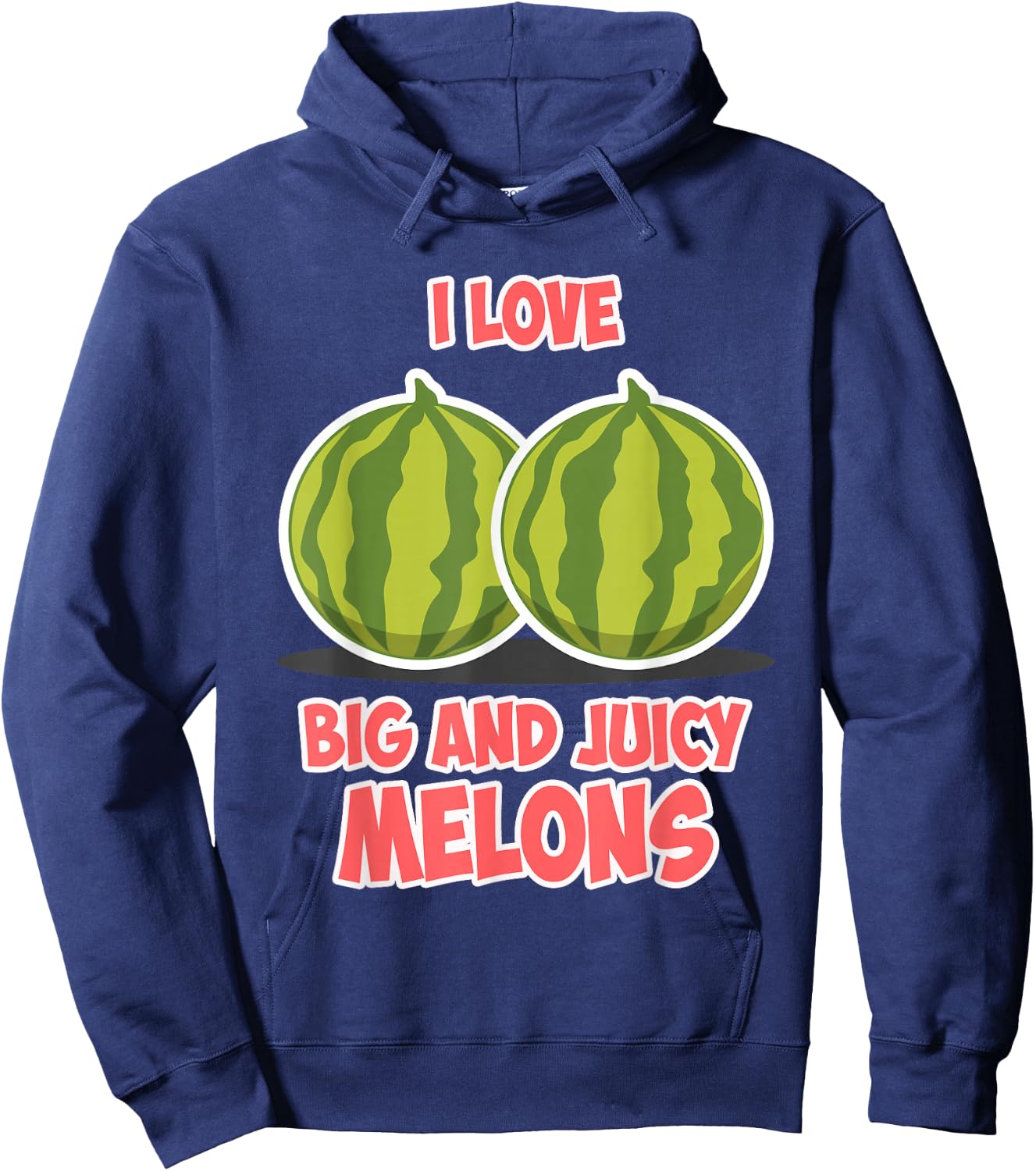 Funny Vegan Watermelons Big & Juicy Melons Hoodie - Hoodie | Navy