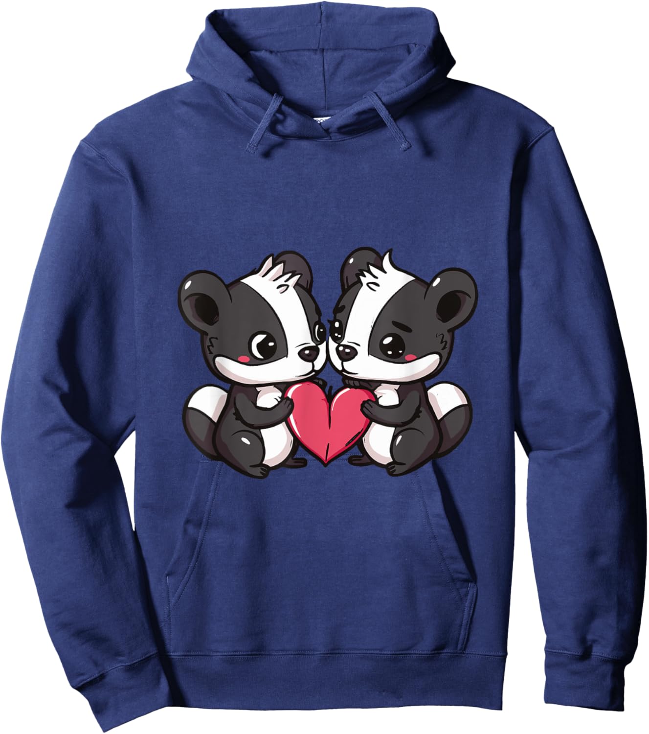 Cute Skunk Love Couple | Valentines Day Hoodie - Hoodie | Navy