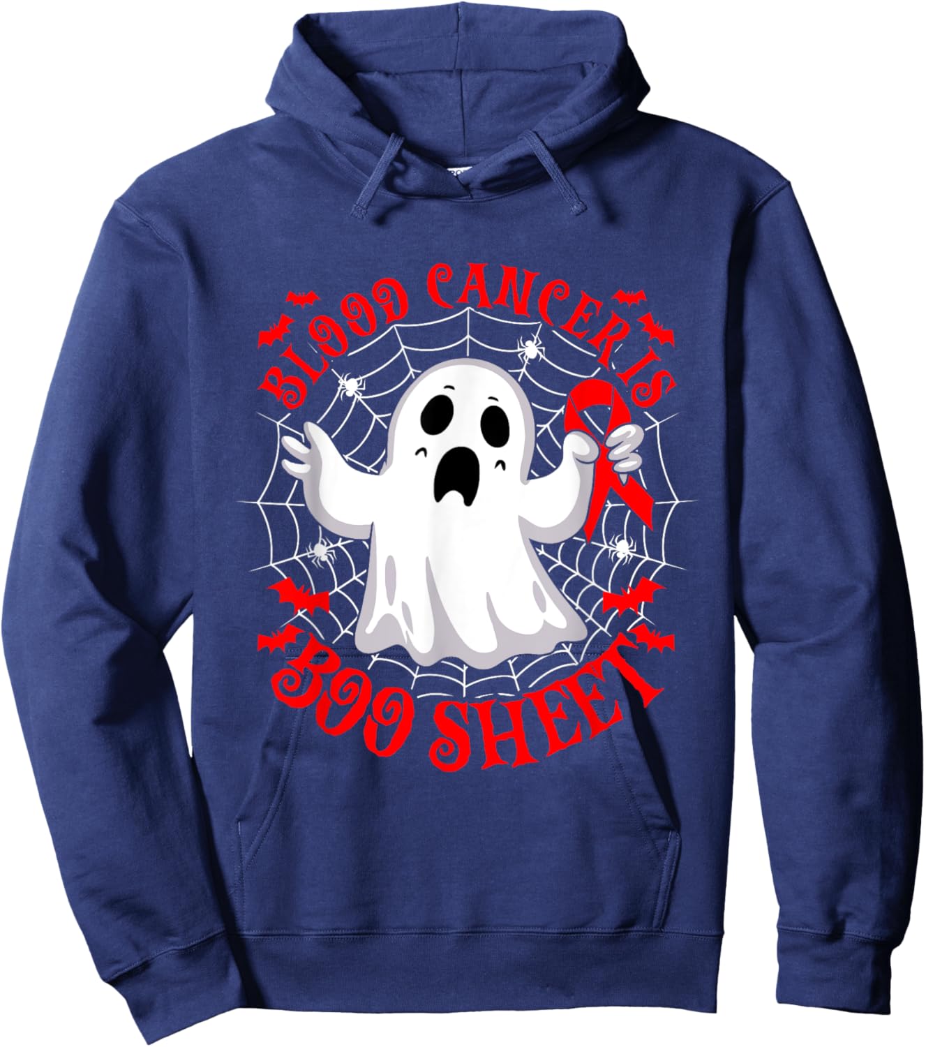 Blood Cancer is Boo Sheet Halloween Costume Hoodie - Hoodie | Navy