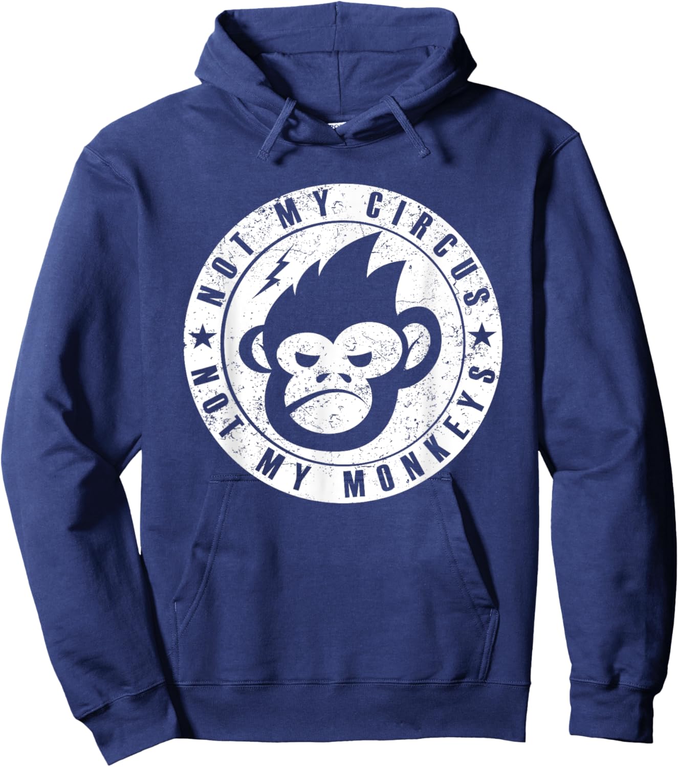 Not My Circus Not My Monkeys Face Hoodie - Hoodie | Navy