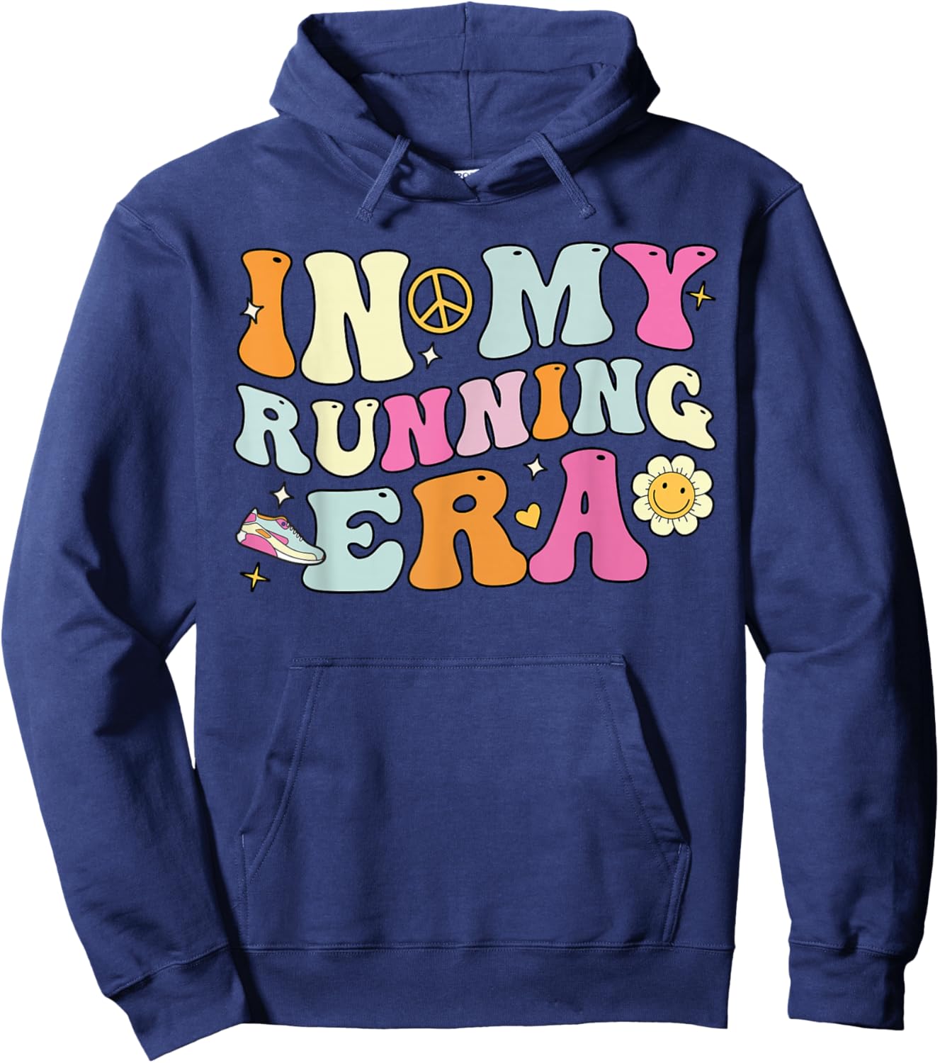 In My Running Era, Cute Groovy Runners Hoodie - Hoodie | Navy