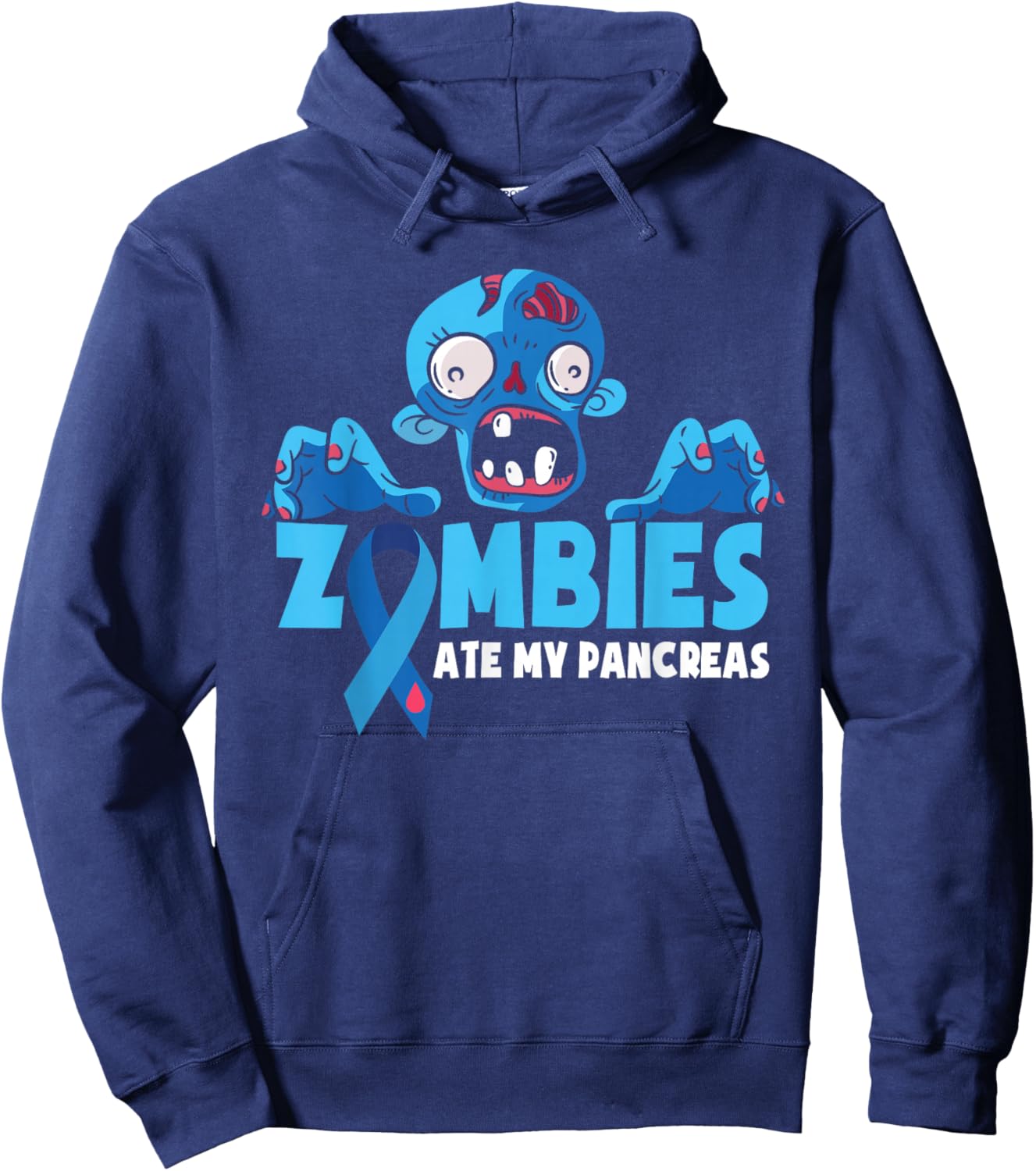 Type 1 Diabetes Kids Zombies Ate My Pancreas Hoodie - Hoodie | Navy