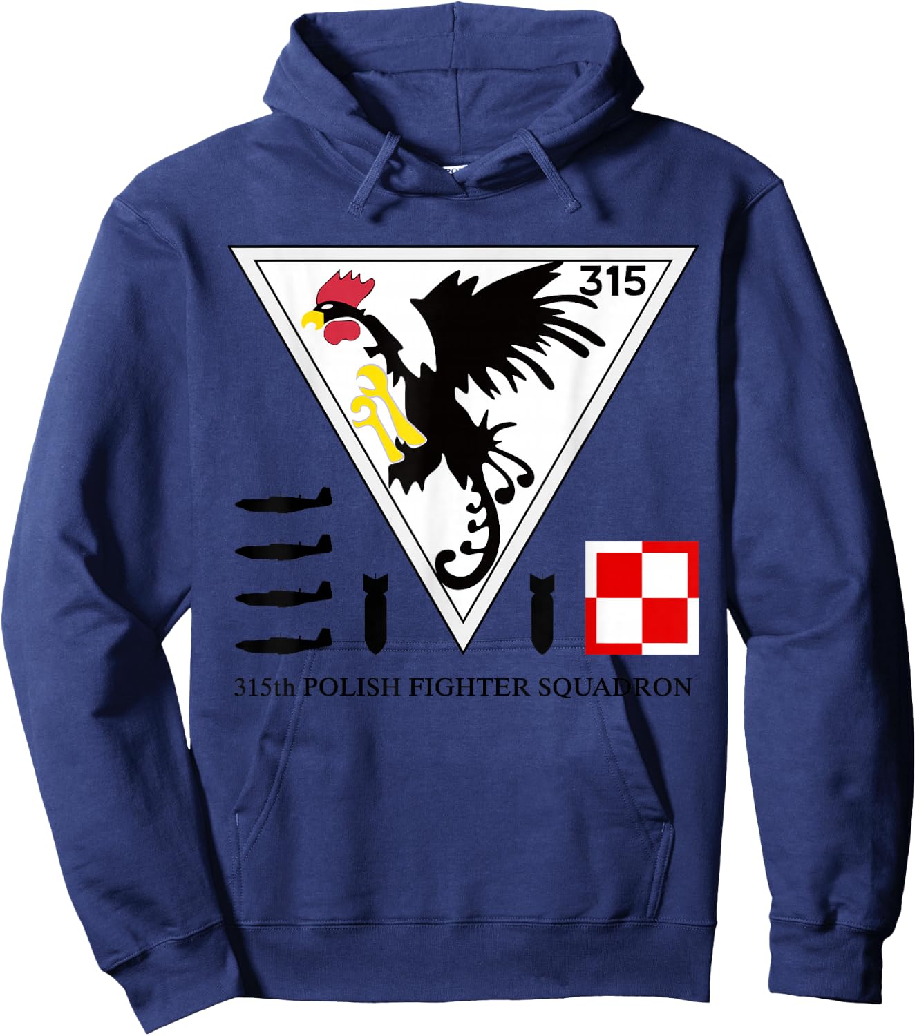 315th Polish Fighter Squadron Poland Air Force Hoodie - Hoodie | Navy