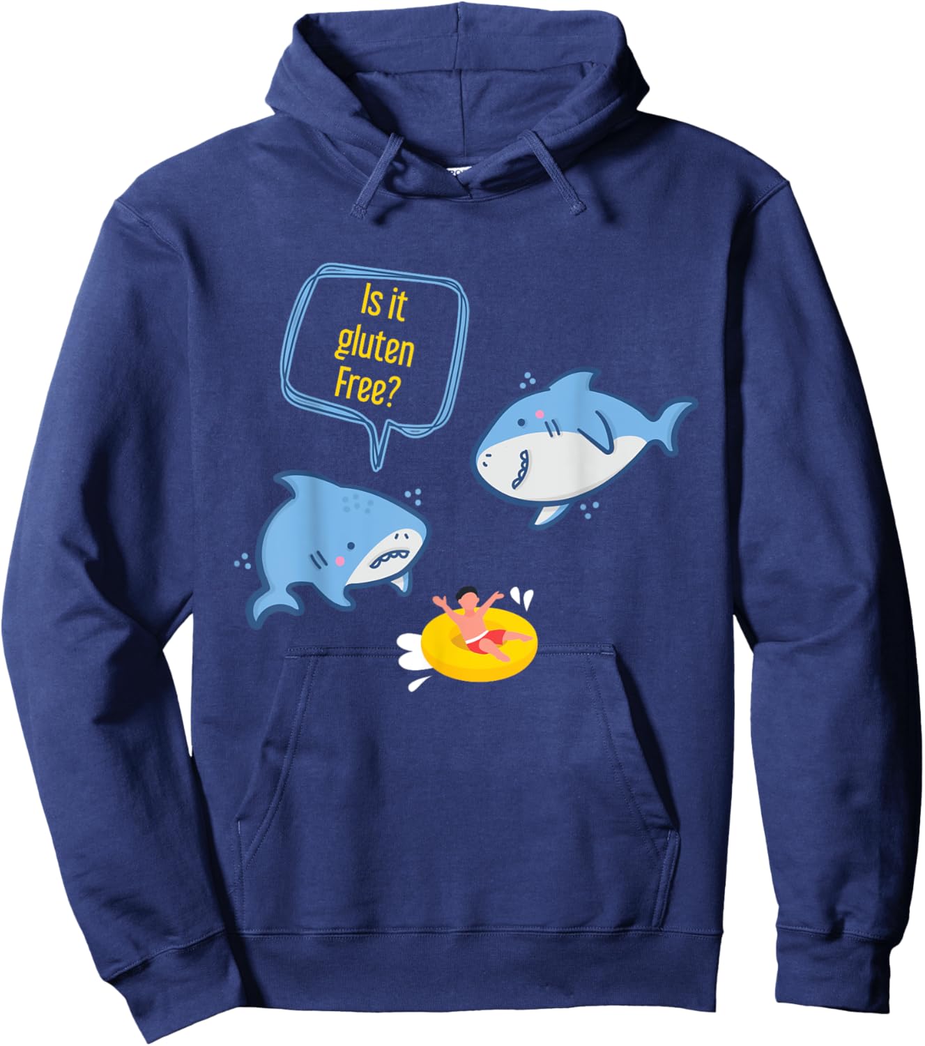 Shark Food Funny Animal Gluten Free Hoodie - Hoodie | Navy