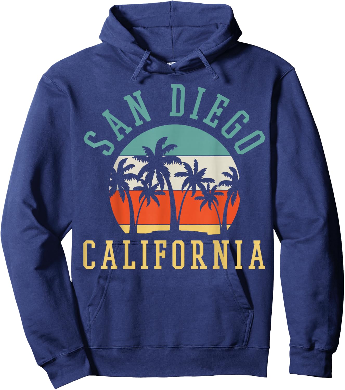 San Diego California Summer Vacation Retro Hoodie - Hoodie | Navy