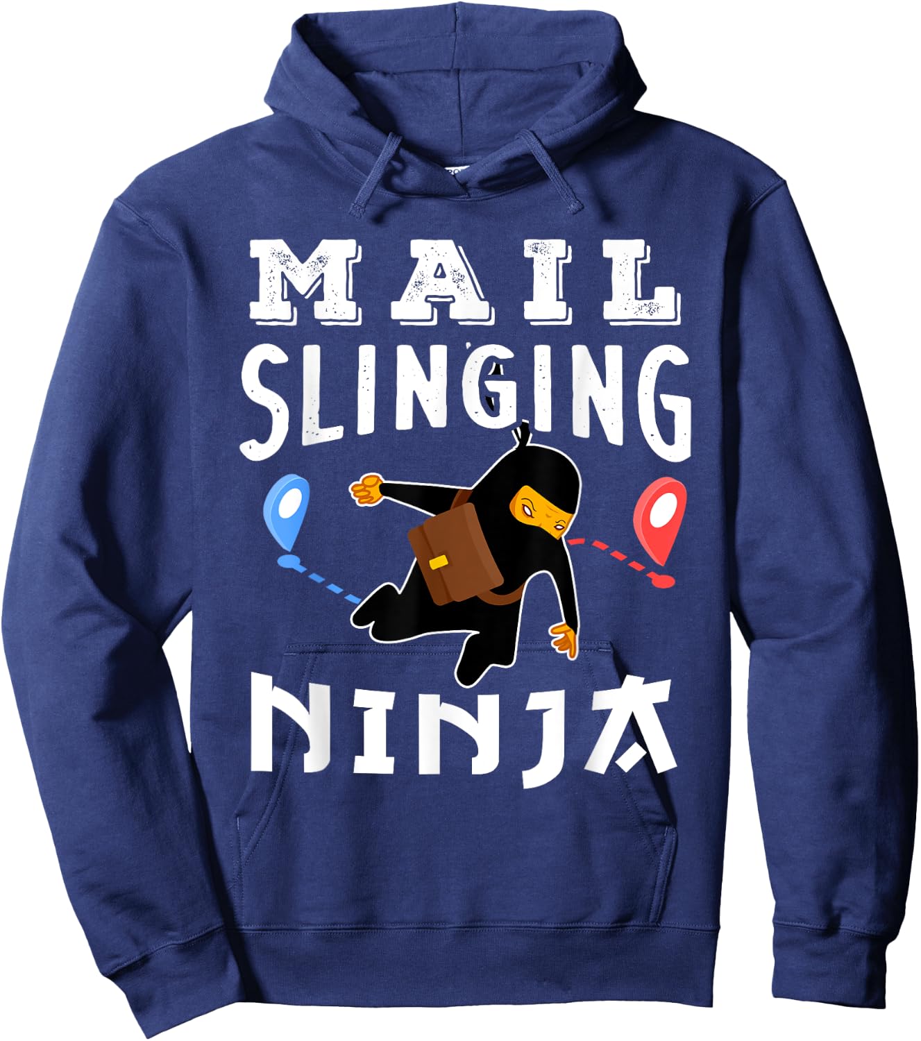 Funny Postal Worker Mail Slinging Ninja Hoodie - Hoodie | Navy