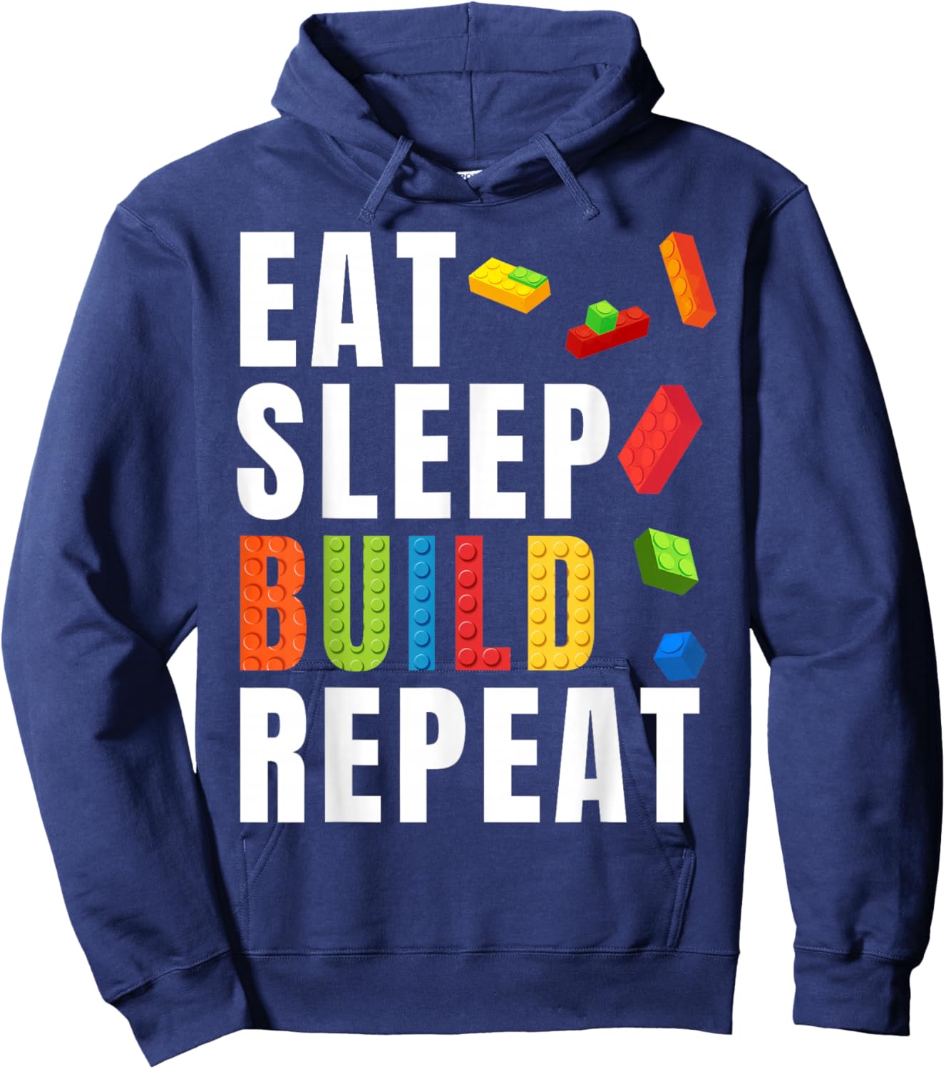 Brick Builder Eat sleep repeat Master Builder Hoodie - Hoodie | Navy