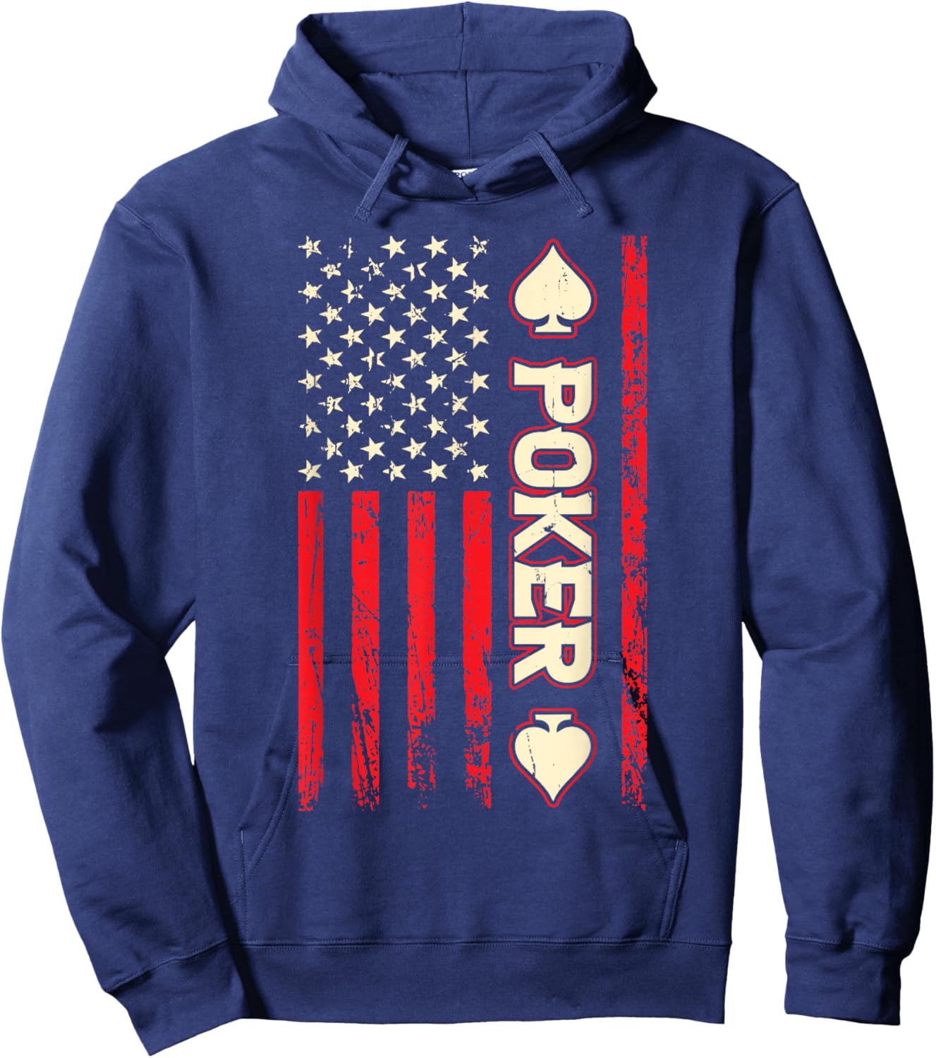 Funny Poker American USA Flag Poker Player Men Hoodie - Hoodie | Navy