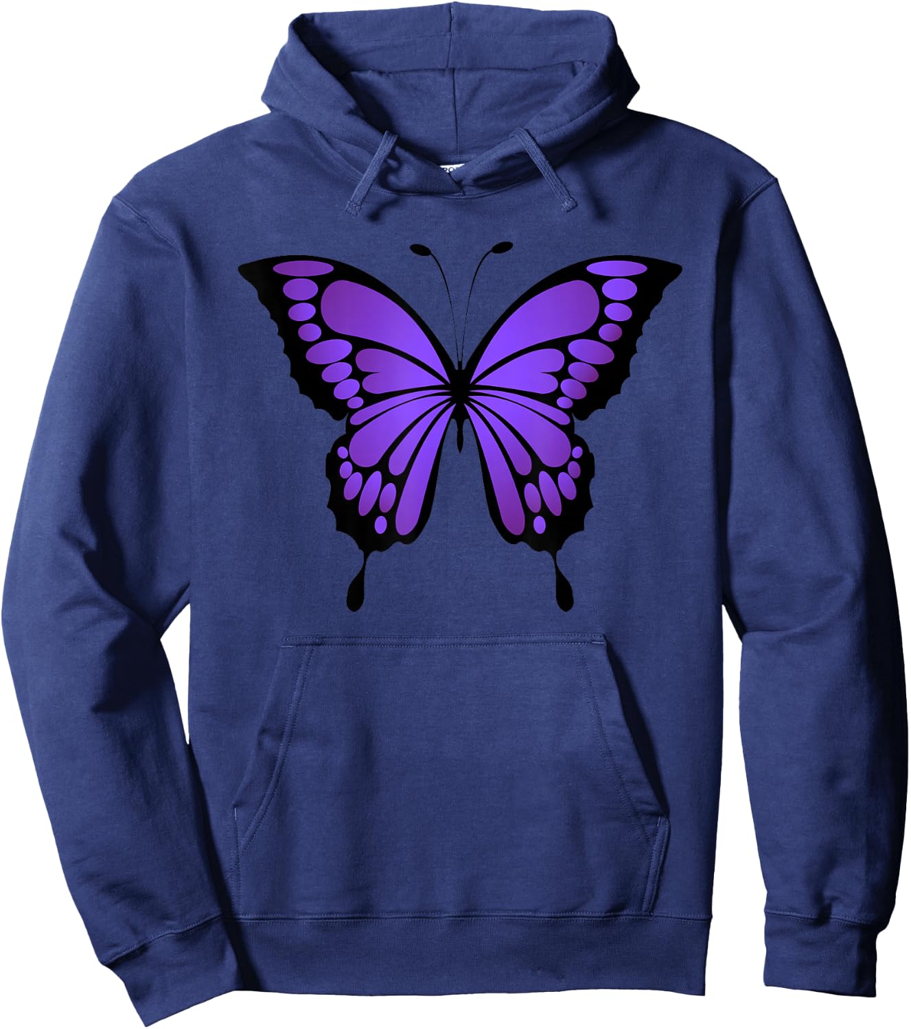 Vibrant Purple Butterfly Hoodie - Hoodie | Navy
