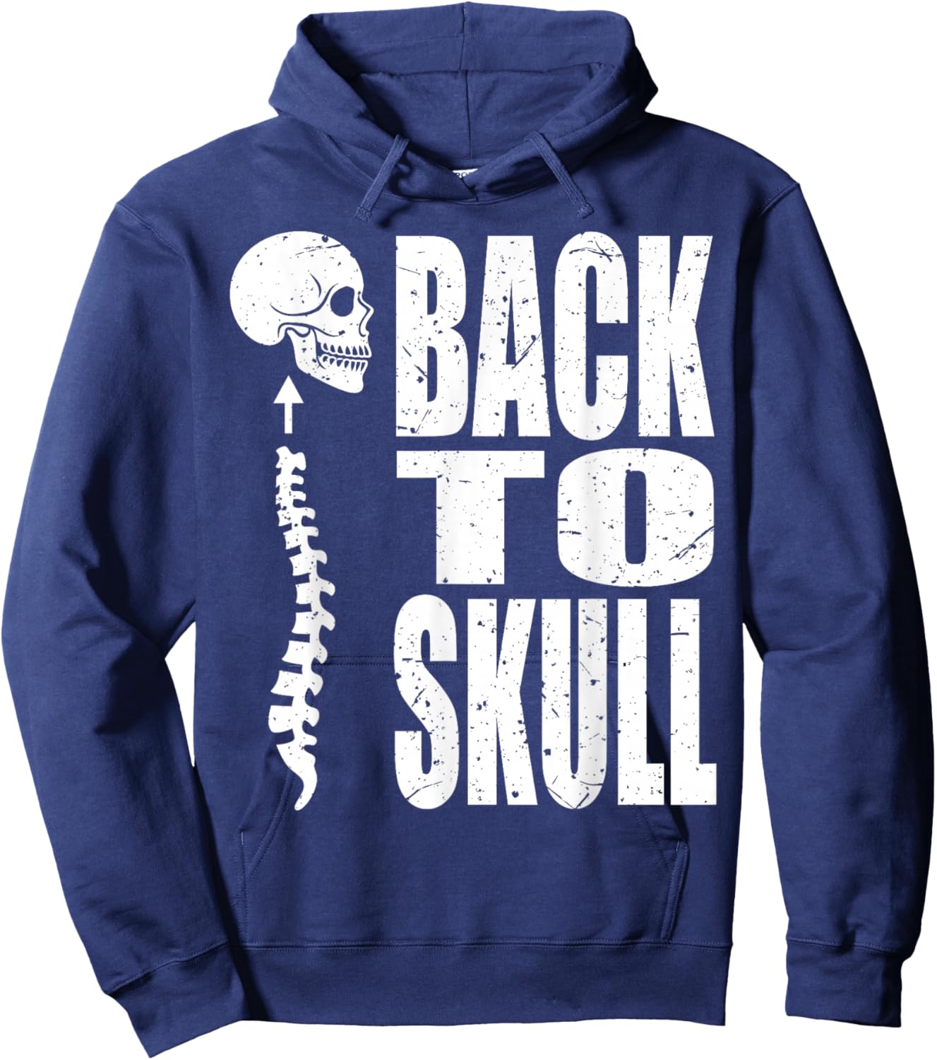 Back To Skull. Back To School T S Funny Hoodie - Hoodie | Navy