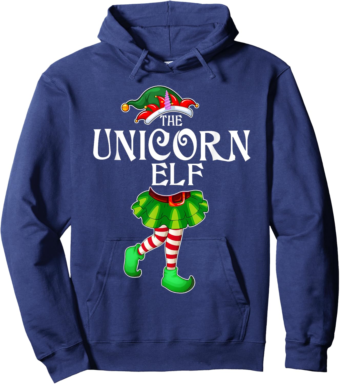 The Unicorn Elf Christmas Matching Family Group Hoodie - Hoodie | Navy