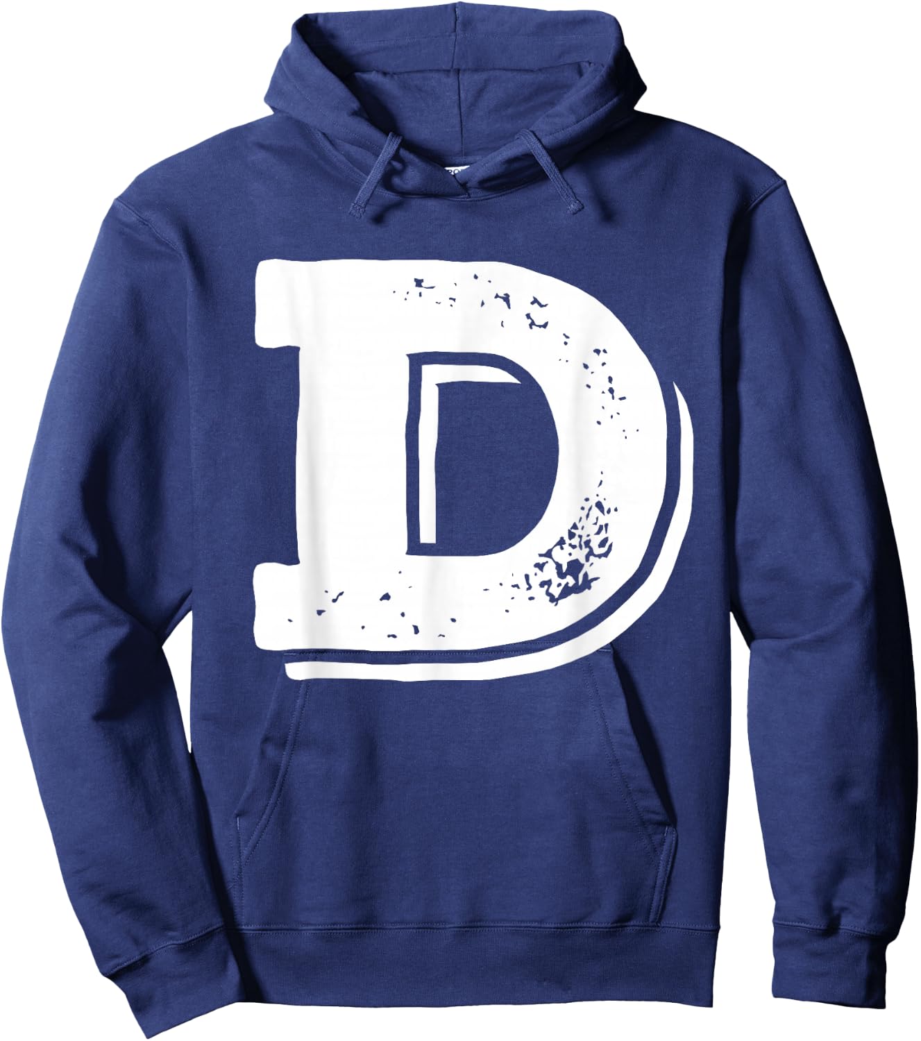 Athletic Sport School University Initial Team Name Letter D Capital Alphabet College Varsity Monogram Club - Black, -Kids, Small, Short Sleeve, Classic Fit Hoodie - Hoodie | Navy