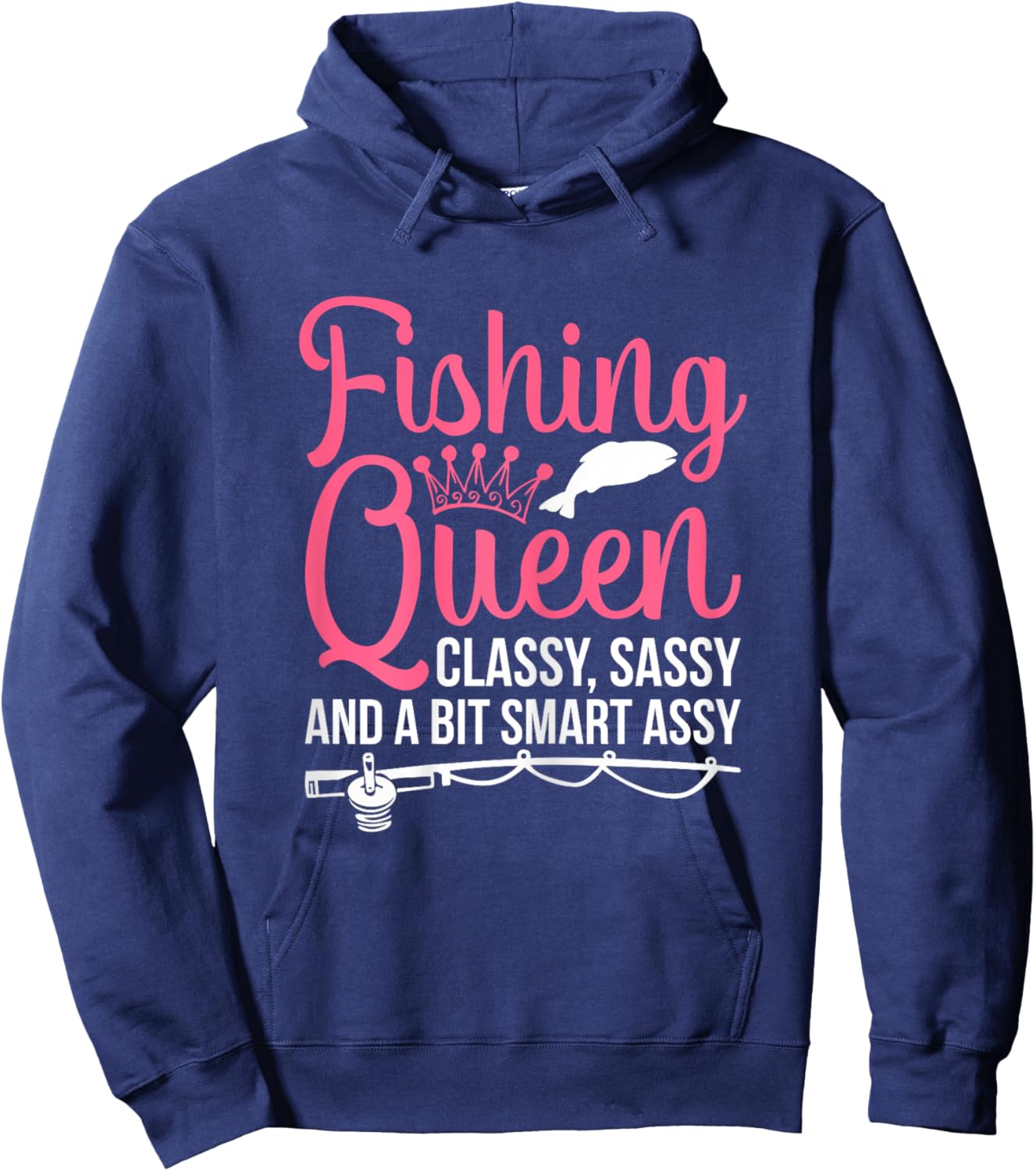 Women Fishing for Girls Fish Bass Fishing Hoodie - Hoodie | Navy